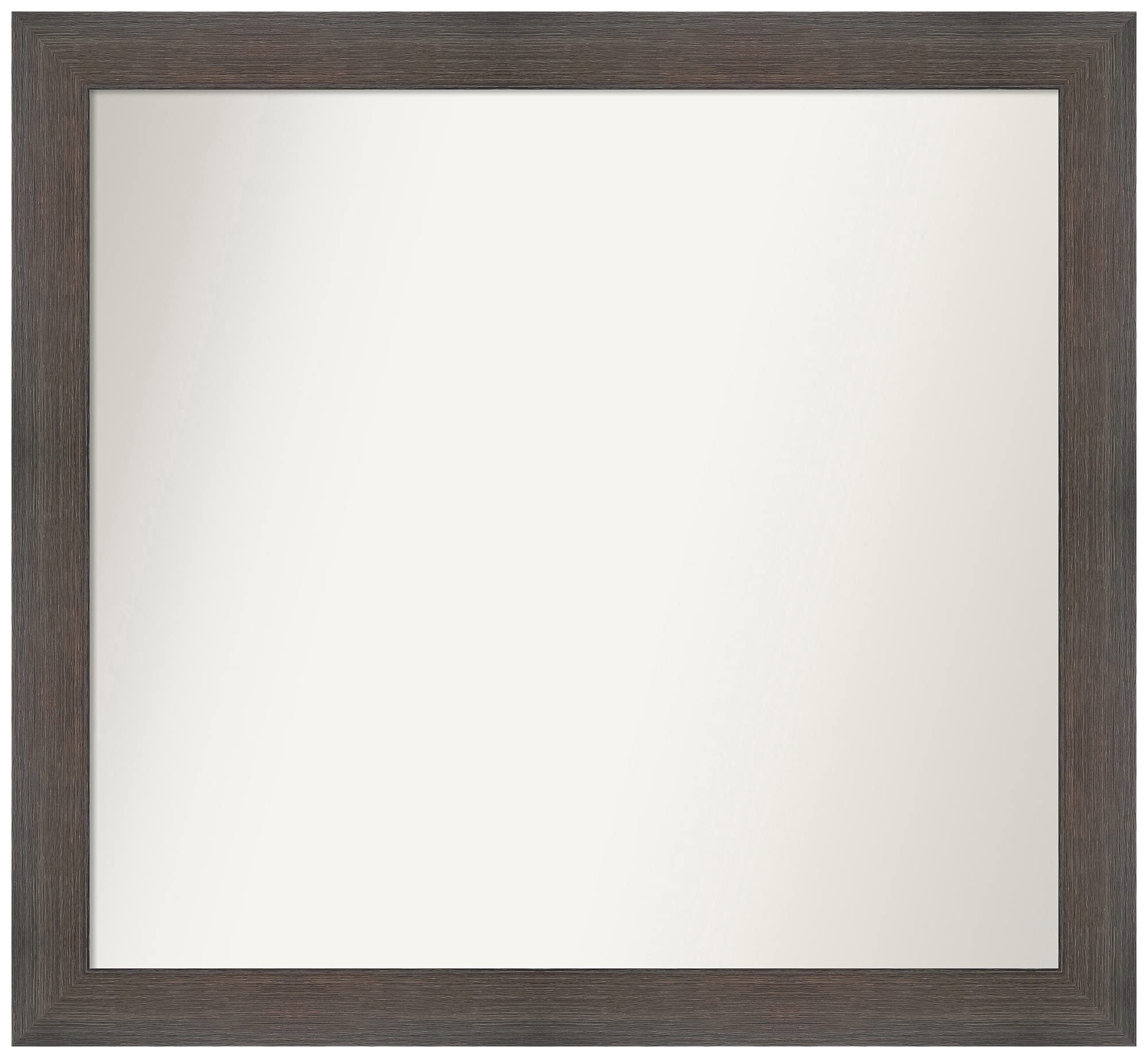 Amanti Art 23x25 Inch Non-Beveled Custom Wall Mirror with Hardwood Chocolate Narrow Frame - Bathroom, Bedroom, Living Room Decor - Custom Sizes Available - Brown Wooden Mirror for Home & Office