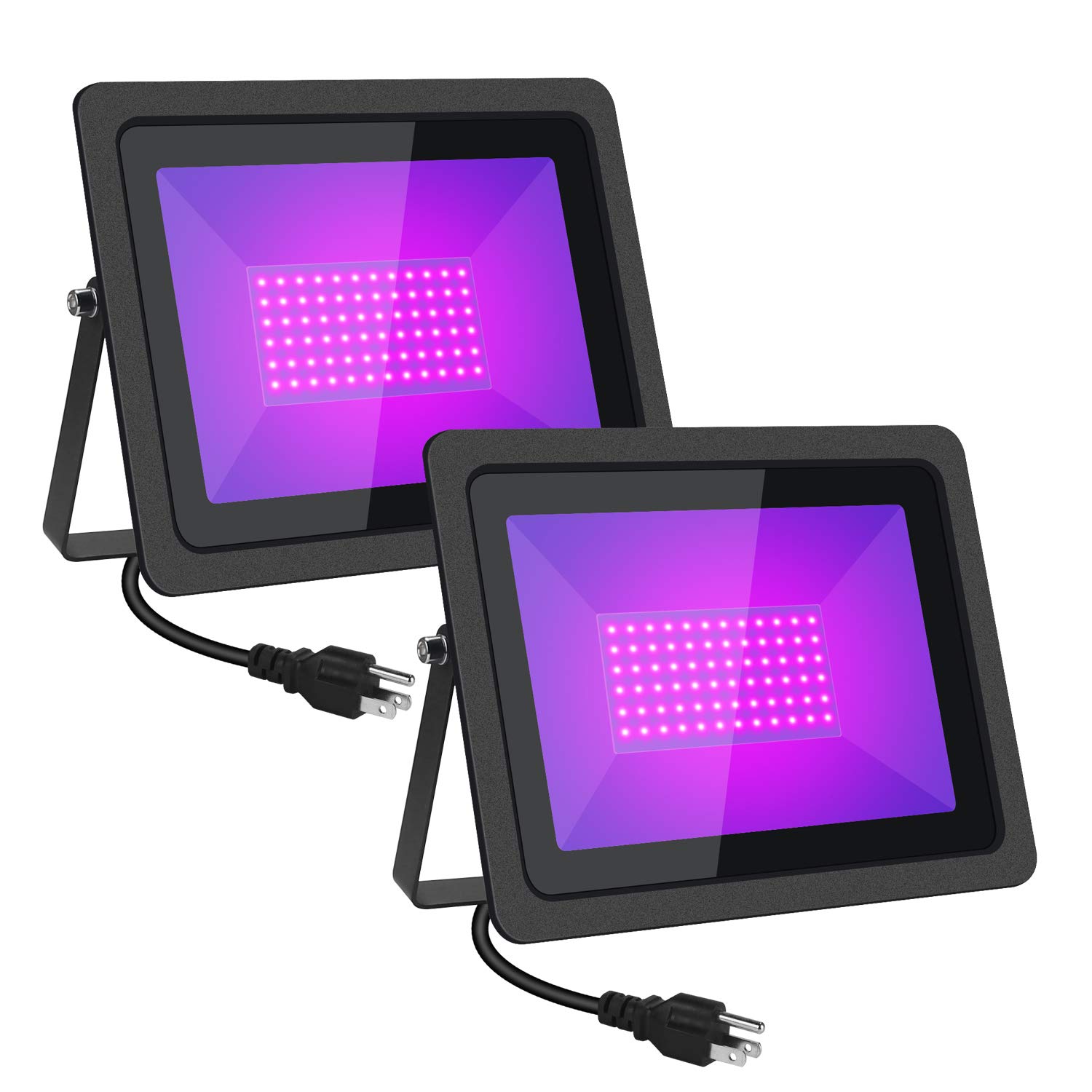 100W LED Black Light with Plug (6ft Cable) - UV Blacklight for Blacklight Party, Stage Lighting, Aquarium, Body Paint, Fluorescent Posters | Perfect for Glow in The Dark Nights, Neon Decor & UV Reactive Art
