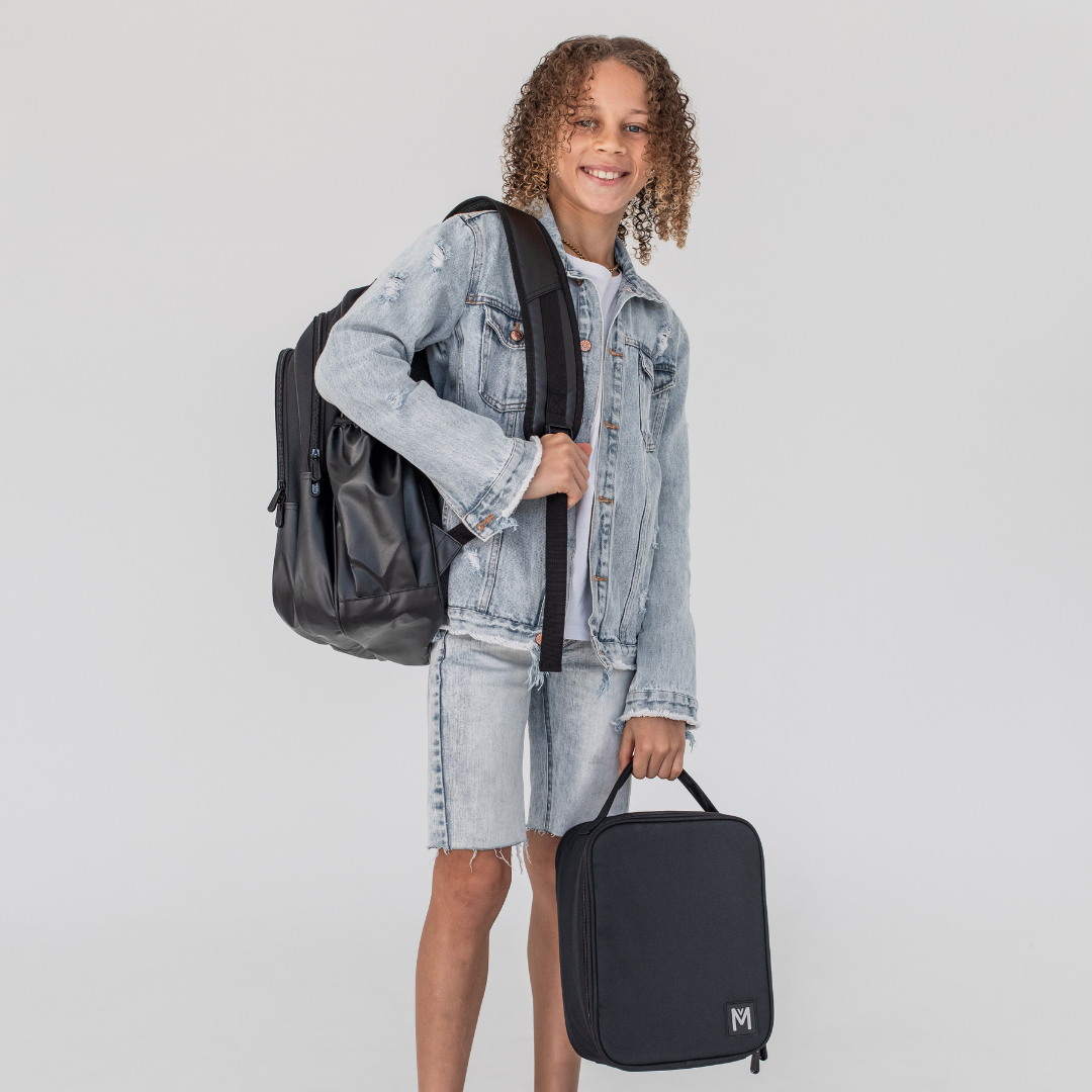 Montii.Co Stylish Durable Backpack for Men & Women - Midnight Black - Perfect for Travel, Work, School & Outdoor Adventures