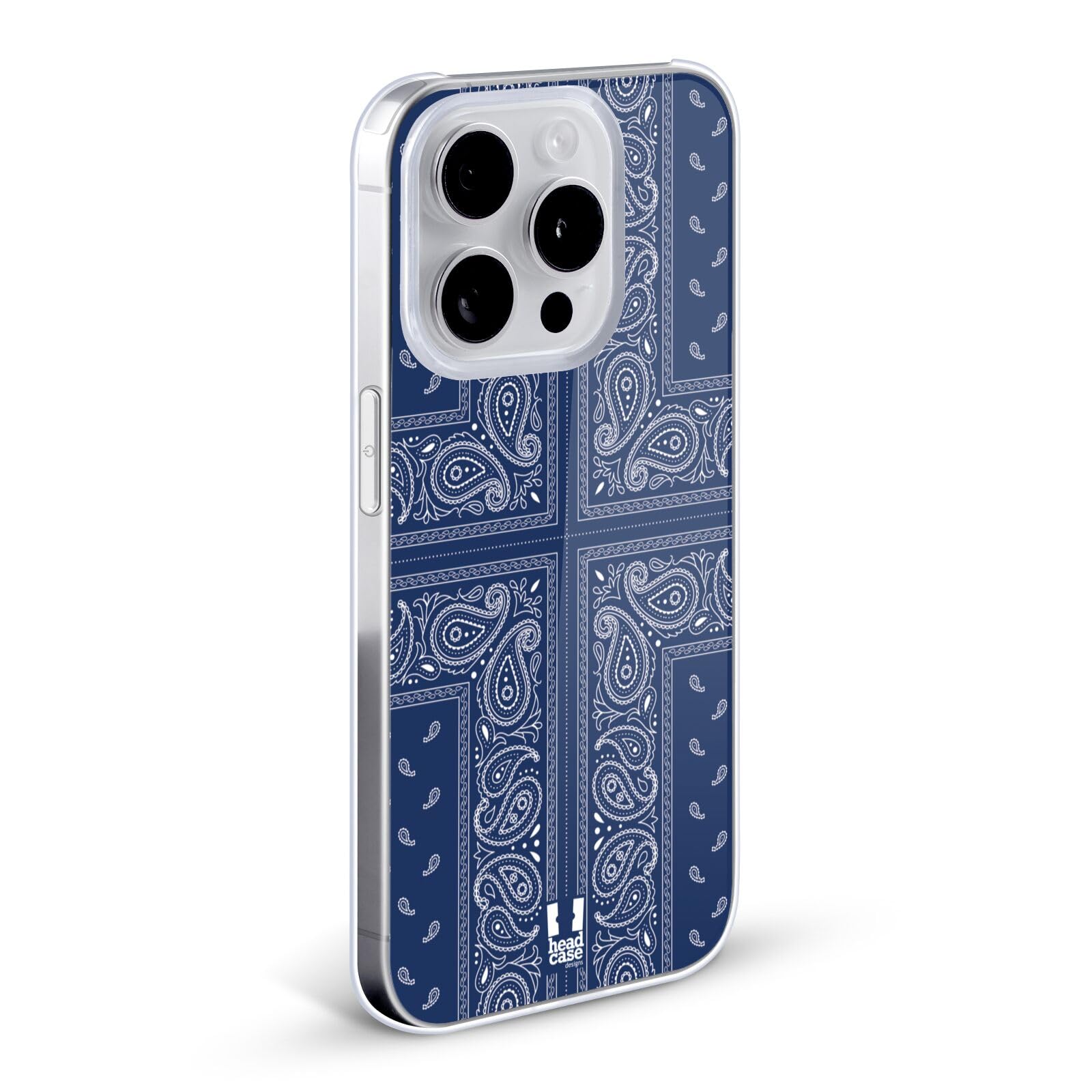Head Case Designs Cross Blue Classic Paisley Bandana Hard Back Phone Case - Compatible with Apple iPhone 12 & iPhone 12 Pro - Protective Cover for Everyday Use & Outdoor Activities