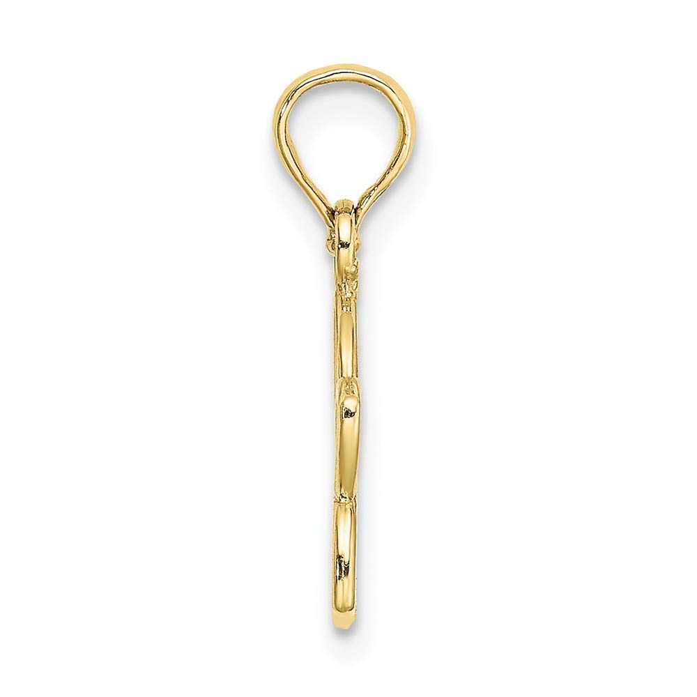10K Yellow Gold Floral Cut-Out Charm Pendant - Elegant Necklace for Women, Perfect Gift for Birthday, Anniversary & Valentine's Day