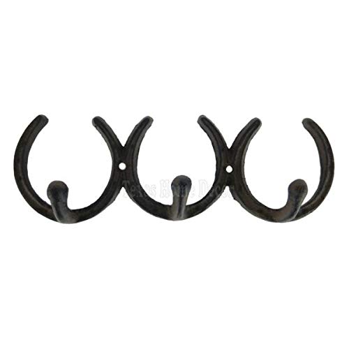 Vintage Cast Iron Wall Hooks - Rustic Horseshoe Hangers for Towels, Keys & Coats - Heavy Duty Home Décor for Farmhouse, Bathroom & Entryway Organization