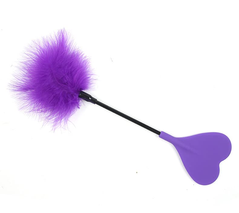 Flirting Feather Hand Pat - Adult Sensual Massager & SM Heart-Shaped Beater - Purple Romantic Sex Toy for Couples Play, BDSM & Spicy Bedroom Fun