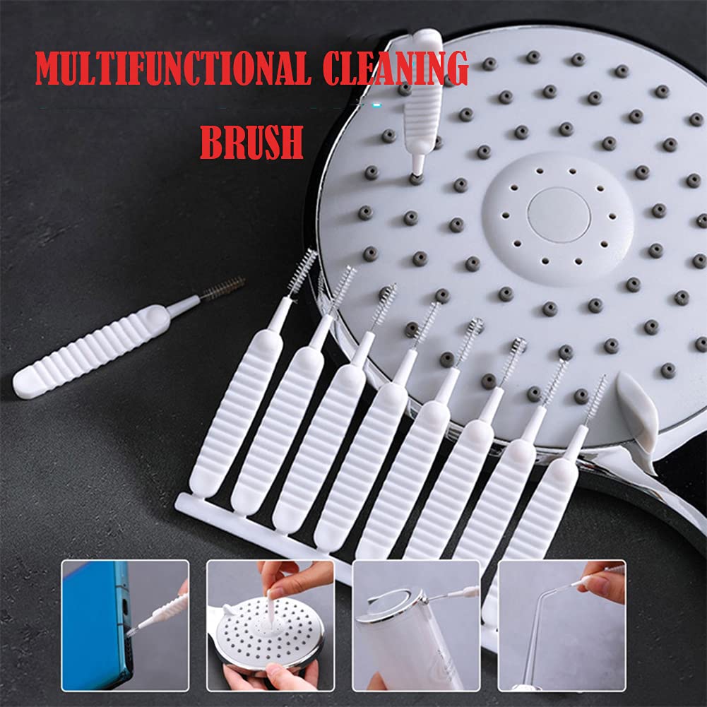 AKOAK 10-Pack Shower Head Cleaner Brush & Cell Phone Hole Cleaning Tool - Anti-Clogging Pore Gap Cleaner for Bathroom & Electronics Maintenance (Great for Showerheads, Faucets, Phone Speakers & Small Appliance Cleaning)