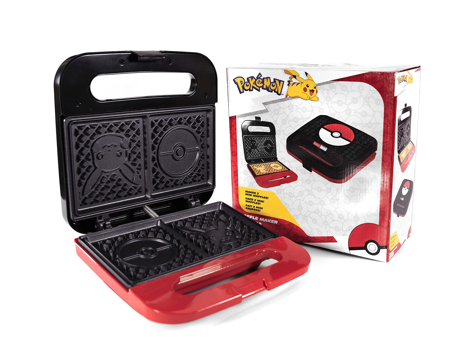 Pokemon Waffle Maker - Pikachu & Pokeball Waffle Iron - Anime Themed Breakfast Appliance for Kids & Adults - Perfect for Birthday Parties, Game Nights & Pokemon Fans