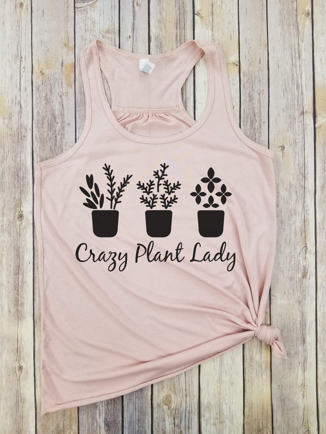 Crazy Plant Lady Racerback Tank - Gardening Shirt for Women, Plant Lover, Vegan & Farm Life Apparel - Perfect for Gardening, Farmers Markets & Outdoor Activities
