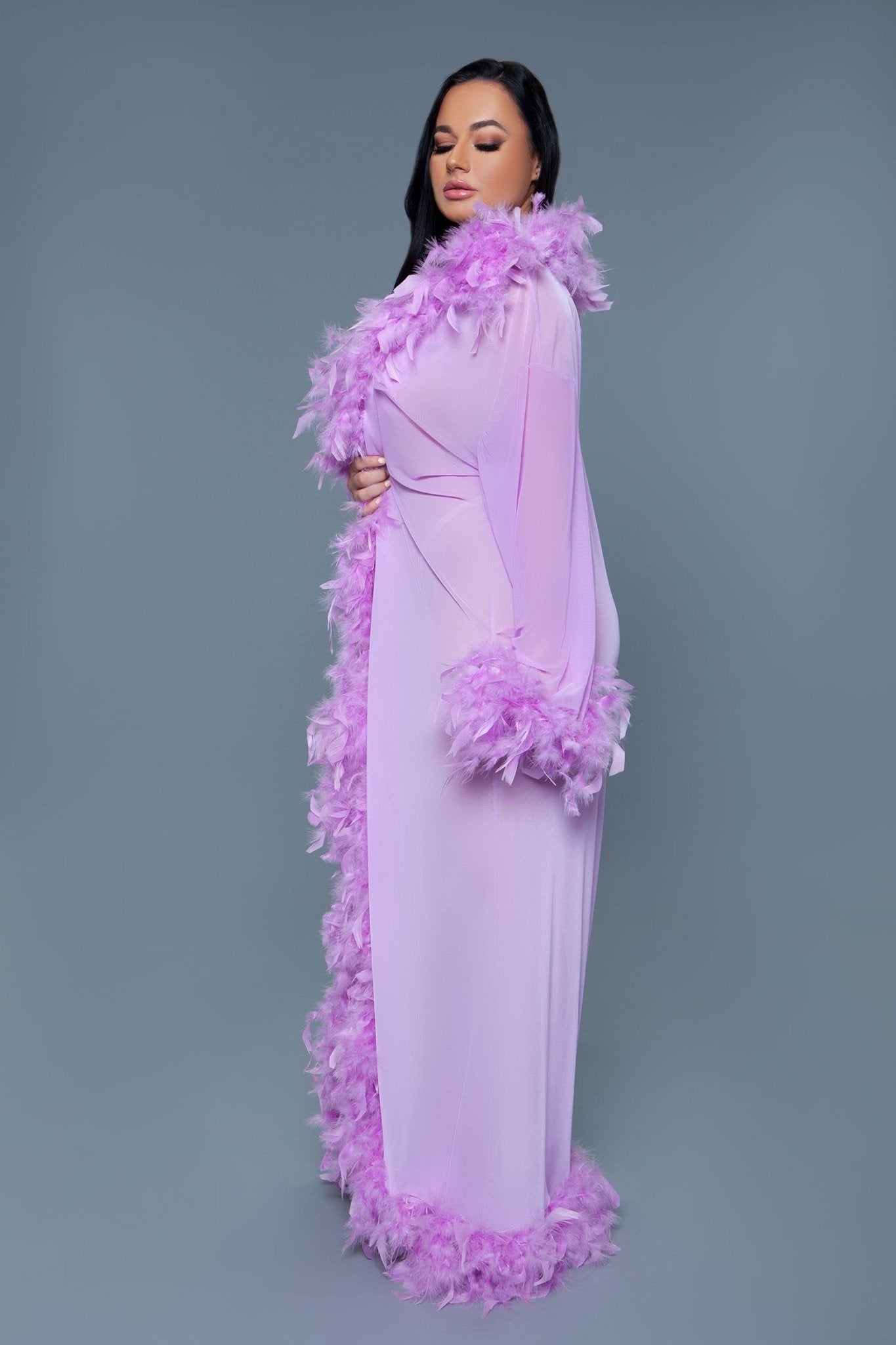 BeWicked Women's Glamour Robe BW834 - Sexy Satin Lingerie Robe for Women - Perfect for Boudoir, Bridal Shower & Romantic Nights