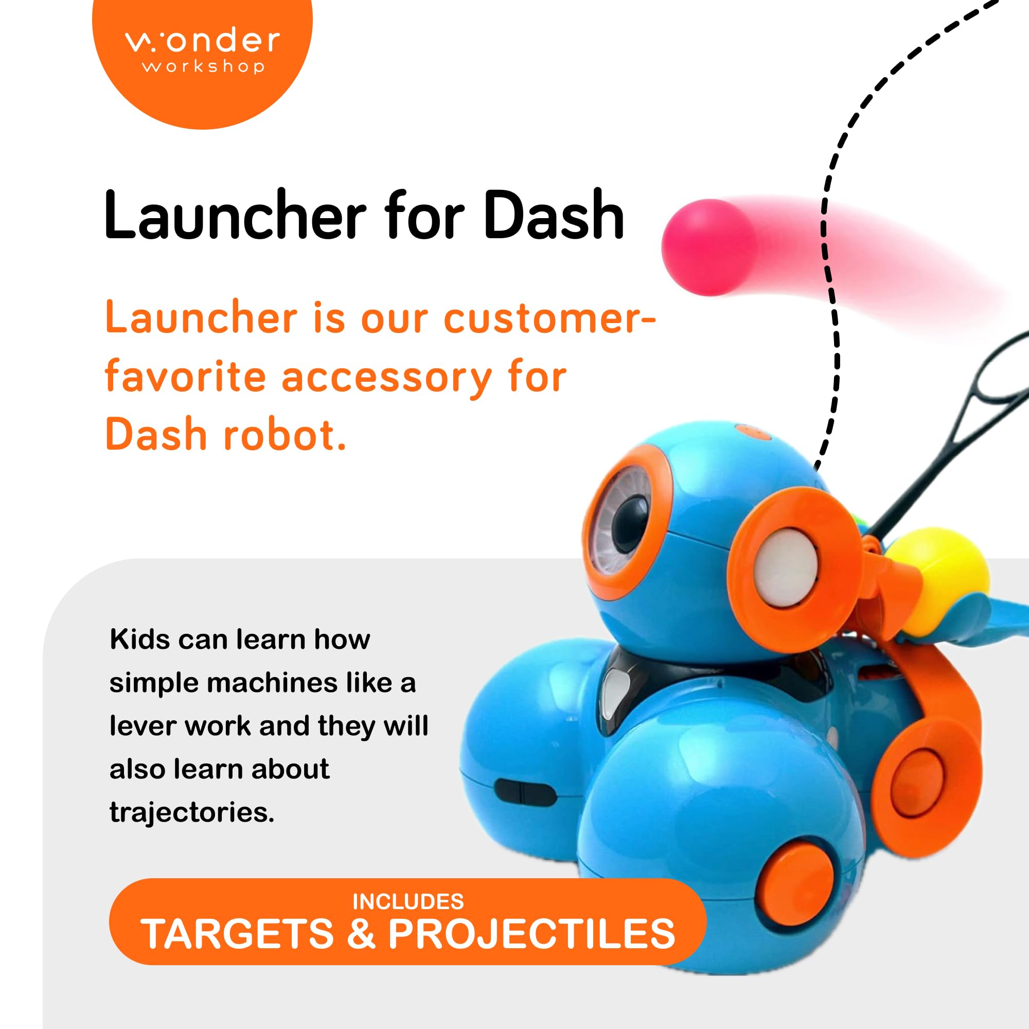 Dash Robot Wonder Pack – STEM Coding Educational Bundle for Kids Ages 6+ | Learn Programming with Free Apps & Video Tutorials | Includes Launcher Toy, Sketch Kit for Drawing & Gripper Building | Perfect for Classroom Learning & Home STEM Activities