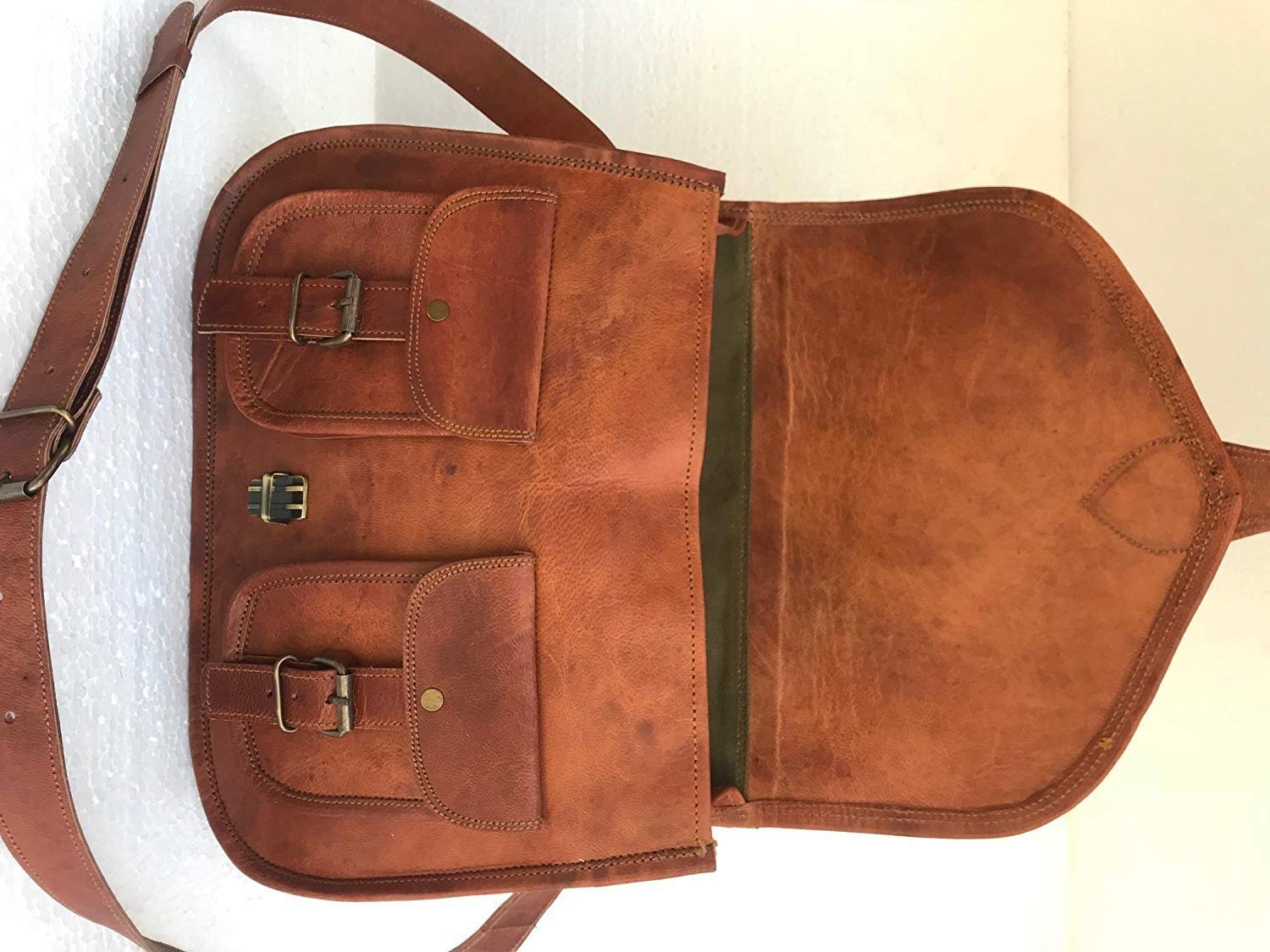 14 Inch Genuine Leather Purse for Women - Stylish Shoulder Bag & Crossbody Satchel - Ladies Tote Handbag for Work, Travel & Everyday Use