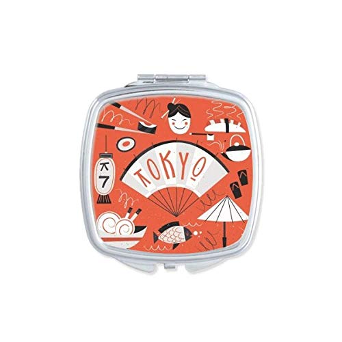DIYthinker Sushi Geisha Japanese Style Compact Double-Sided Mirror - Perfect for Travel, Makeup, and Pocket-Sized Beauty Essentials