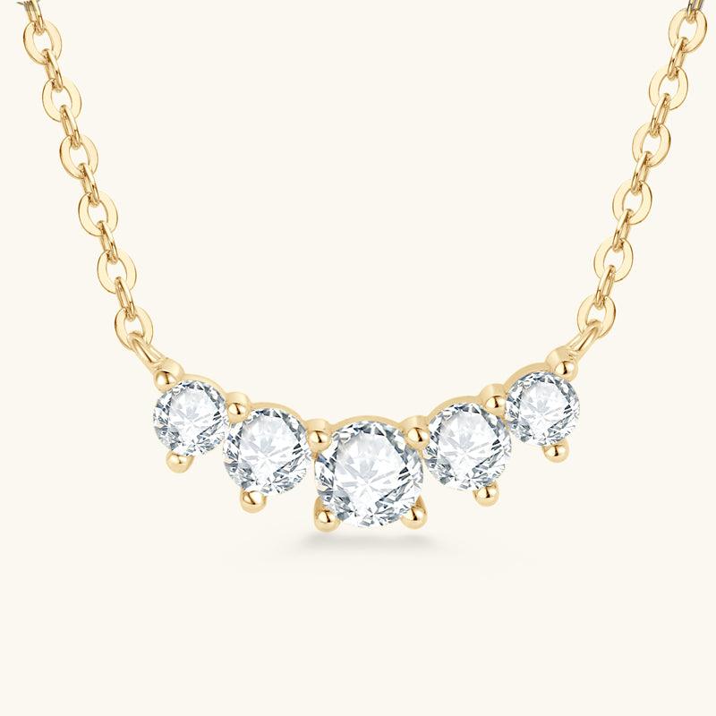 Sweet Smile Premium Moissanite Pendant Necklace for Women - 925 Sterling Silver Dainty Jewelry Gift for Anniversary, Valentine's Day & Special Occasions