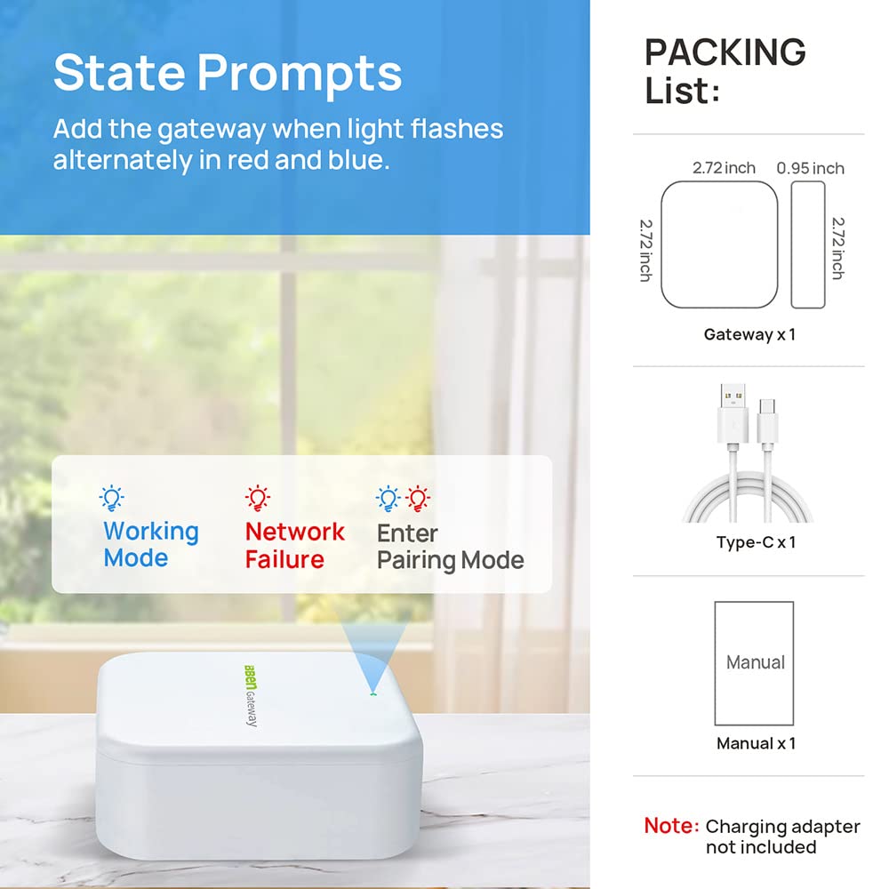Bben Smart Door Lock Wi-Fi Gateway - Bluetooth Keyless Entry Keypad & Smart Deadbolt Wi-Fi Bridge | TTLock Smart Deadbolt WiFi Hub | Alexa Compatible | G2 Gateway & G2 Hub | Secure Smart Home Access for Apartments, Vacation Homes & Rentals