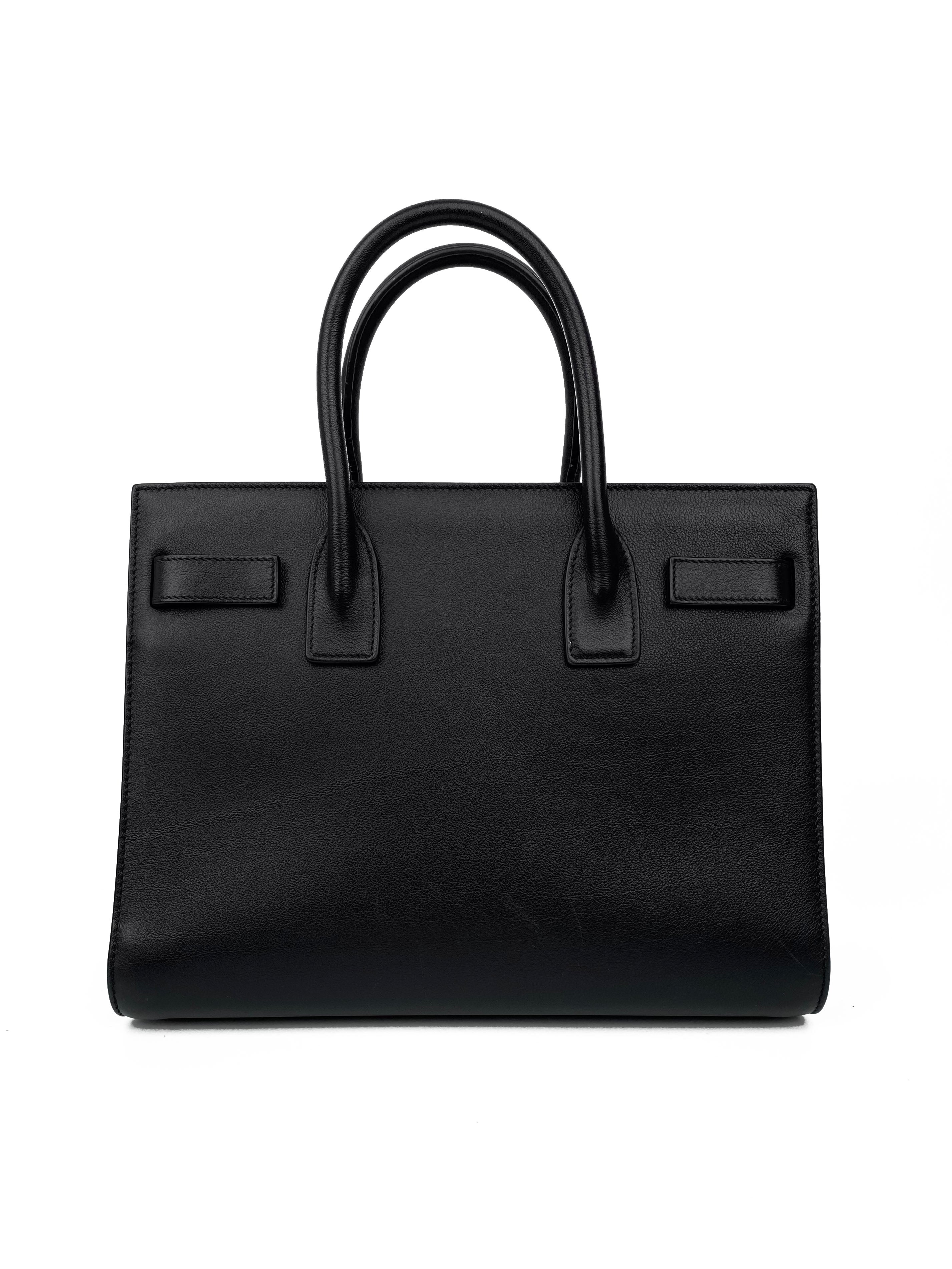Saint Laurent Small Black Sac De Jour Tote Bag - Luxury Leather Handbag for Women | Perfect for Work, Travel & Everyday Use