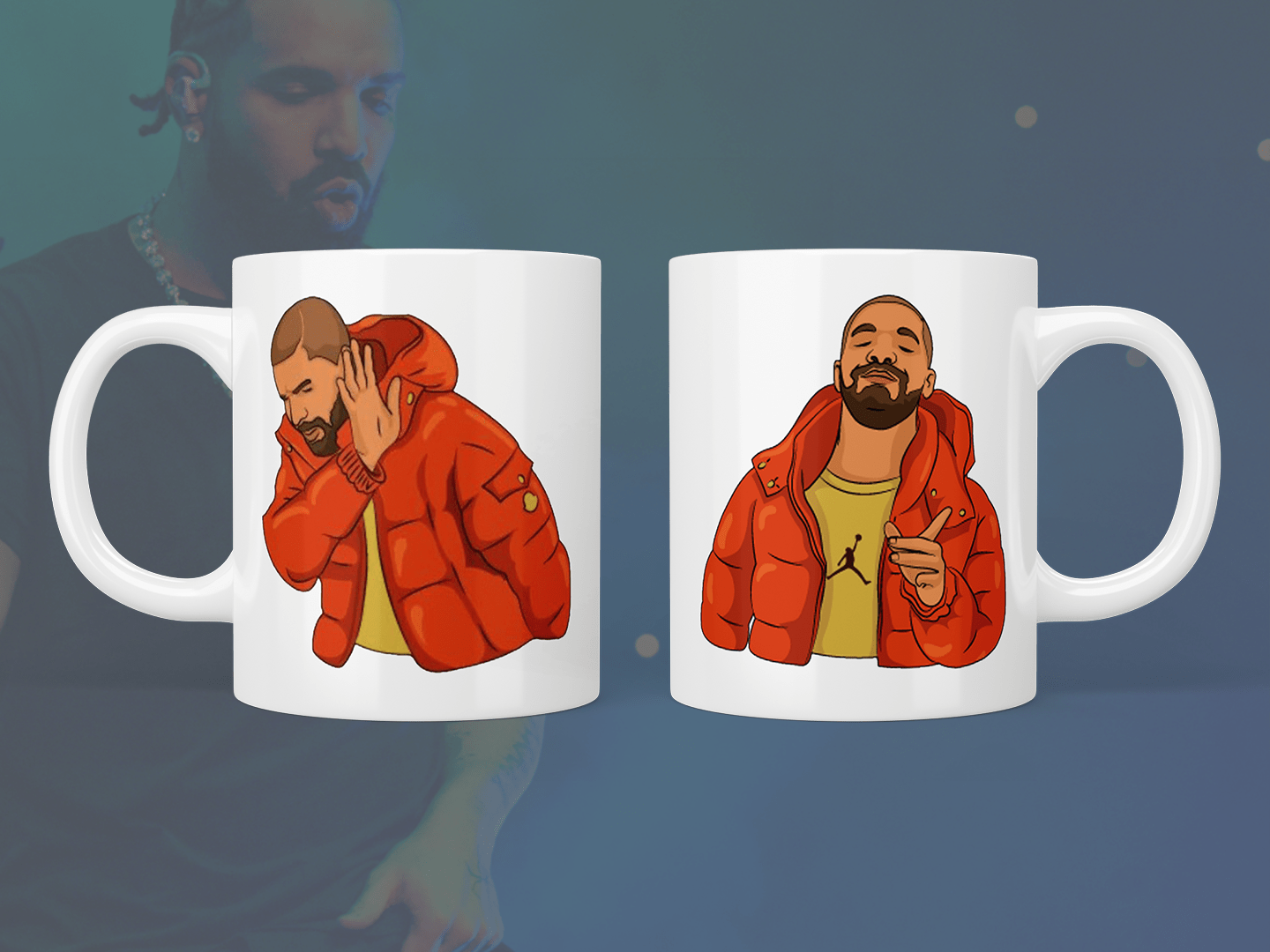 Drake Hotline Bling Coffee Mug - Funny Novelty Ceramic Cup for Tea & Coffee Lovers - Perfect Gift for Music Fans, Office Use & Home Decor