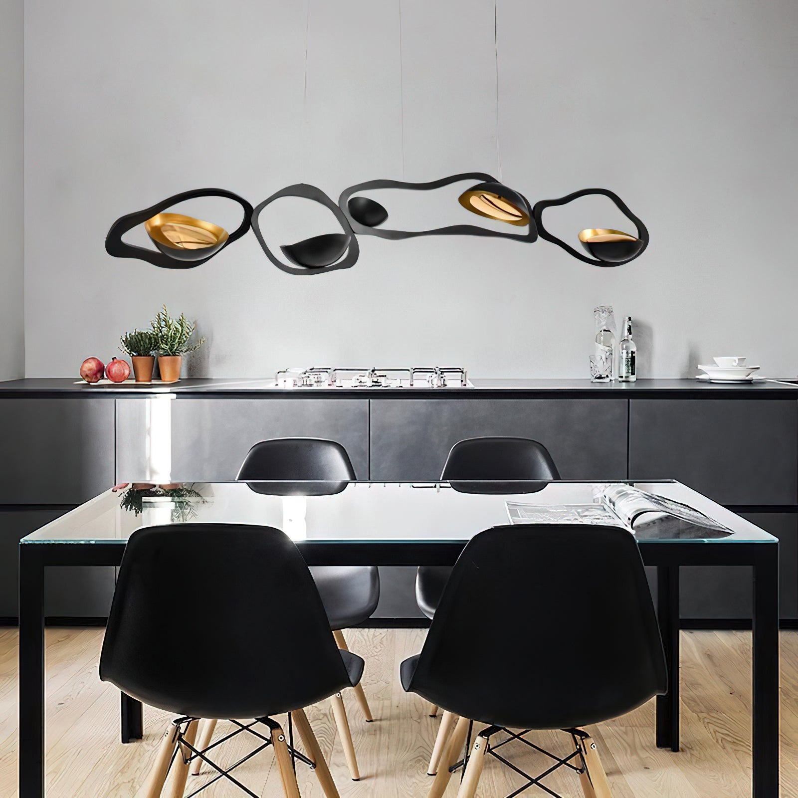 Emmett Chandelier - Modern Crystal Ceiling Light Fixture for Dining Room, Living Room & Bedroom | Elegant Home Decor Lighting | Energy Efficient LED Chandelier for Indoor Spaces