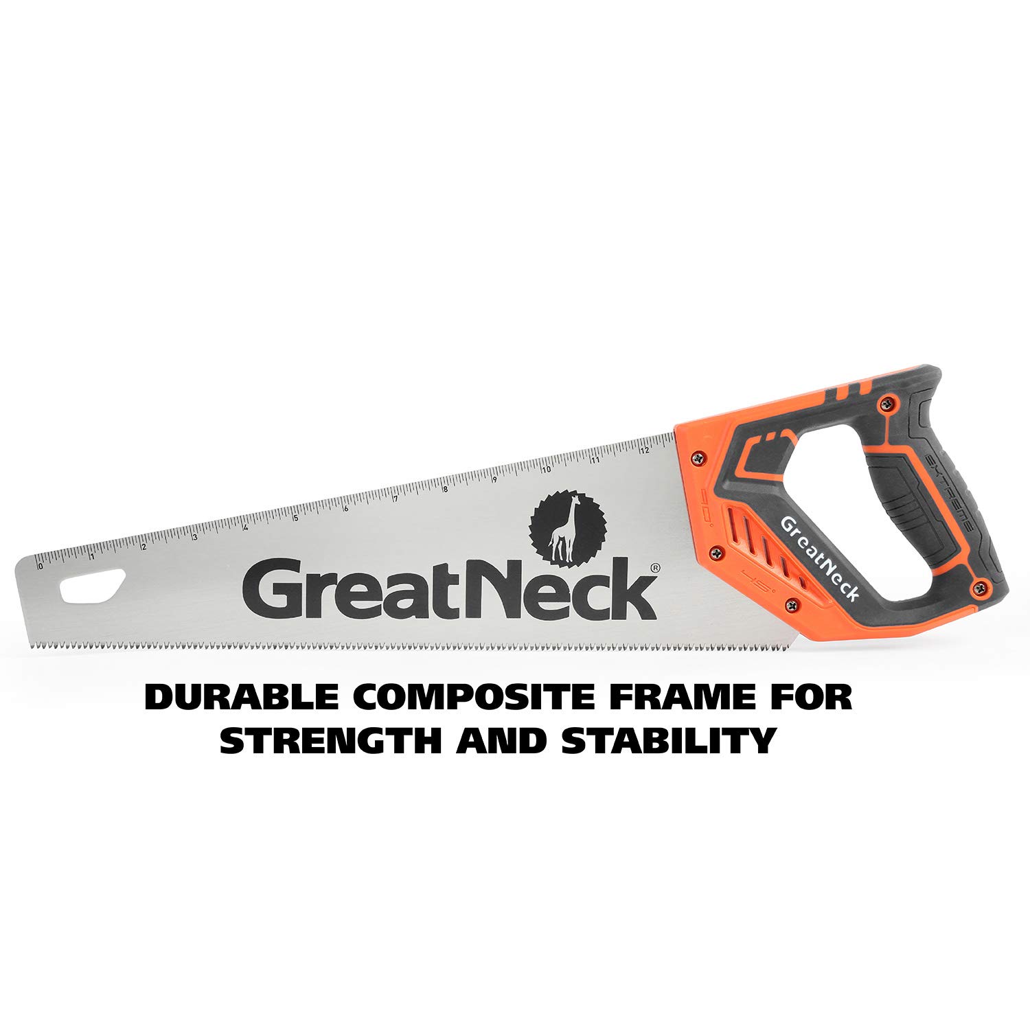 GreatNeck 74001 15 Inch Aggressive Tooth Handsaw - Heavy Duty Wood Saw, Branch Cutter & PVC Pipe Saw | Perfect for Tree Trimming, DIY Woodworking & Outdoor Gardening Projects