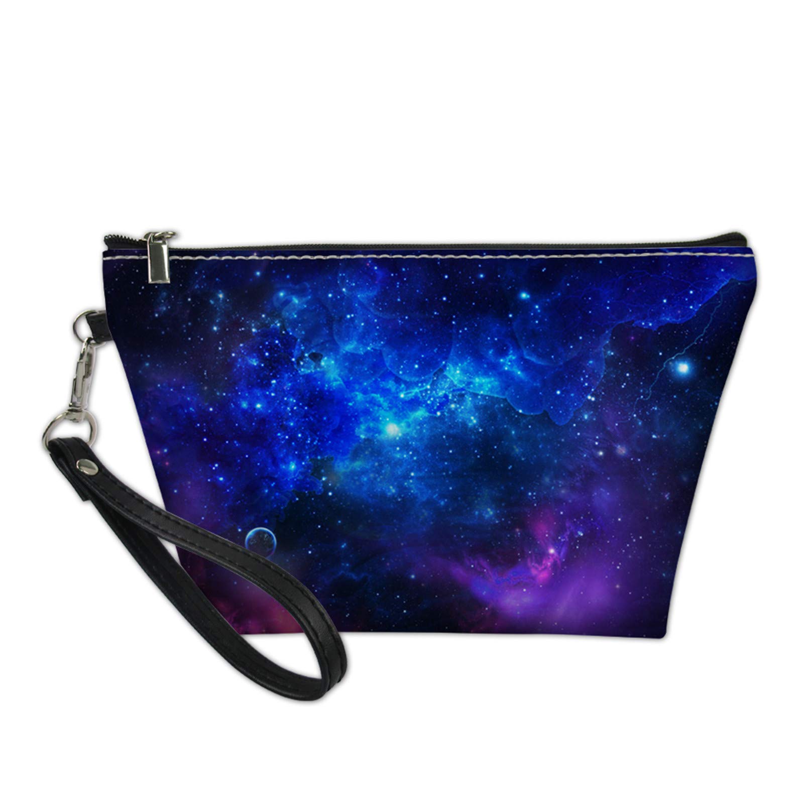 QIZHAOLAN Galaxy Print Makeup Bag for Women - Waterproof Travel Cosmetic Organizer with Zipper, Small Storage Pouch for Toiletries, Jewelry & Coins | Perfect for Travel, Gym, Daily Use & Gift Giving