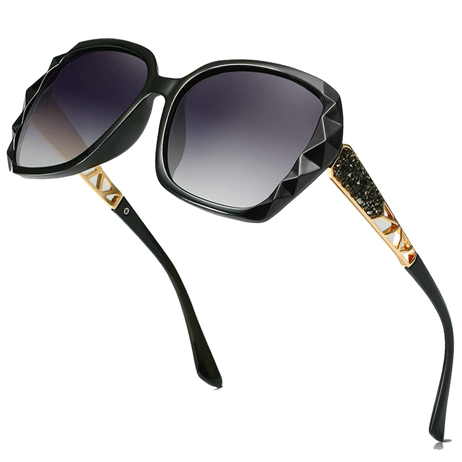 Oversized Classic Black Reading Sunglasses for Women - Full Lens Sun Readers for Outdoor Use - Non-Bifocal - Perfect for Reading, Driving, and Beach Activities