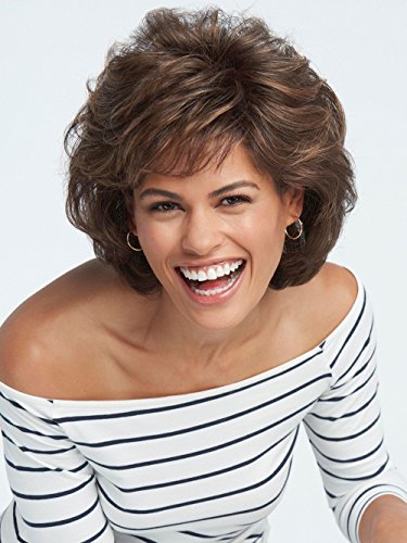 Raquel Welch Women's Synthetic Wig - Salsa Large Cap in Dark Chocolate R6, Layered Pageboy Cut with Memory Cap | Perfect for Everyday Wear, Cosplay, and Special Occasions