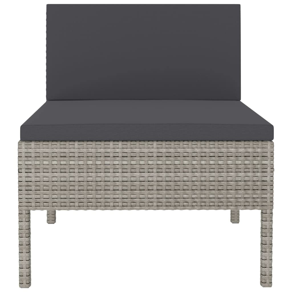CHARMMA 3-Piece Patio Furniture Set with Cushions - Gray Poly Rattan Outdoor Chairs for Garden, Poolside, and Backyard Relaxation