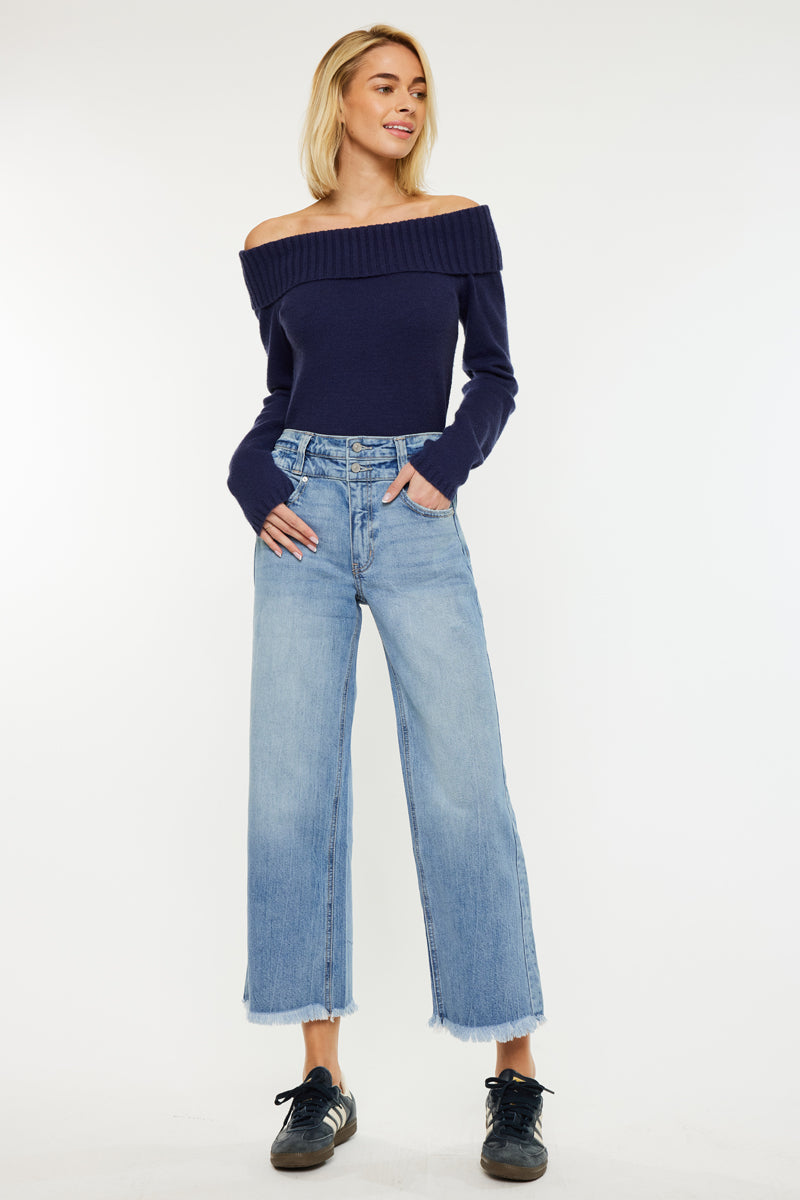 Gretchen Ultra High Rise Wide Leg Jeans for Women - Stretchy Denim Pants with Comfortable Fit - Perfect for Casual Outings, Workwear & Everyday Fashion