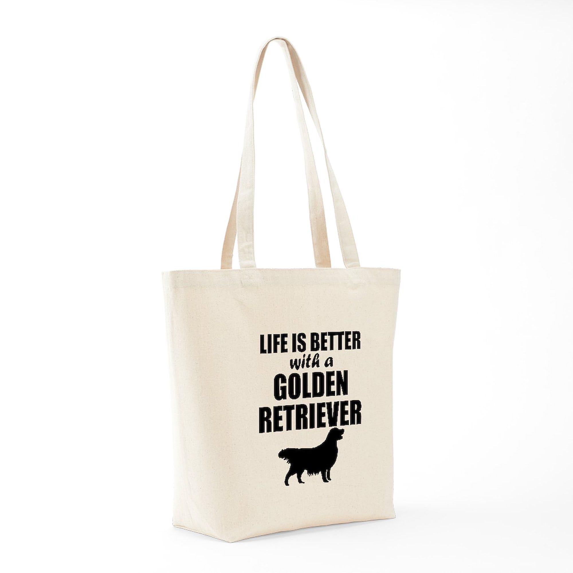 Life Is Better With A Golden Retriever - Natural Canvas Tote Bag | Reusable Shopping & Grocery Bag for Dog Lovers | Perfect for Beach, Picnics & Daily Errands