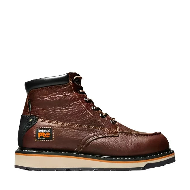 Gridworks 6 Inch Soft Toe Waterproof Brown Work Boots - Durable & Comfortable for Construction, Hiking & Outdoor Work