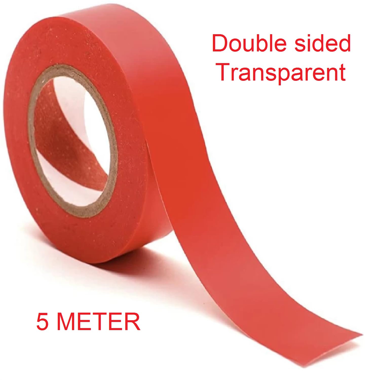 Kabello Double Sided Red Hair Patch Extensions - 5 Meter Long Synthetic Hair Weft for Costumes, Cosplay & Fashion Styling