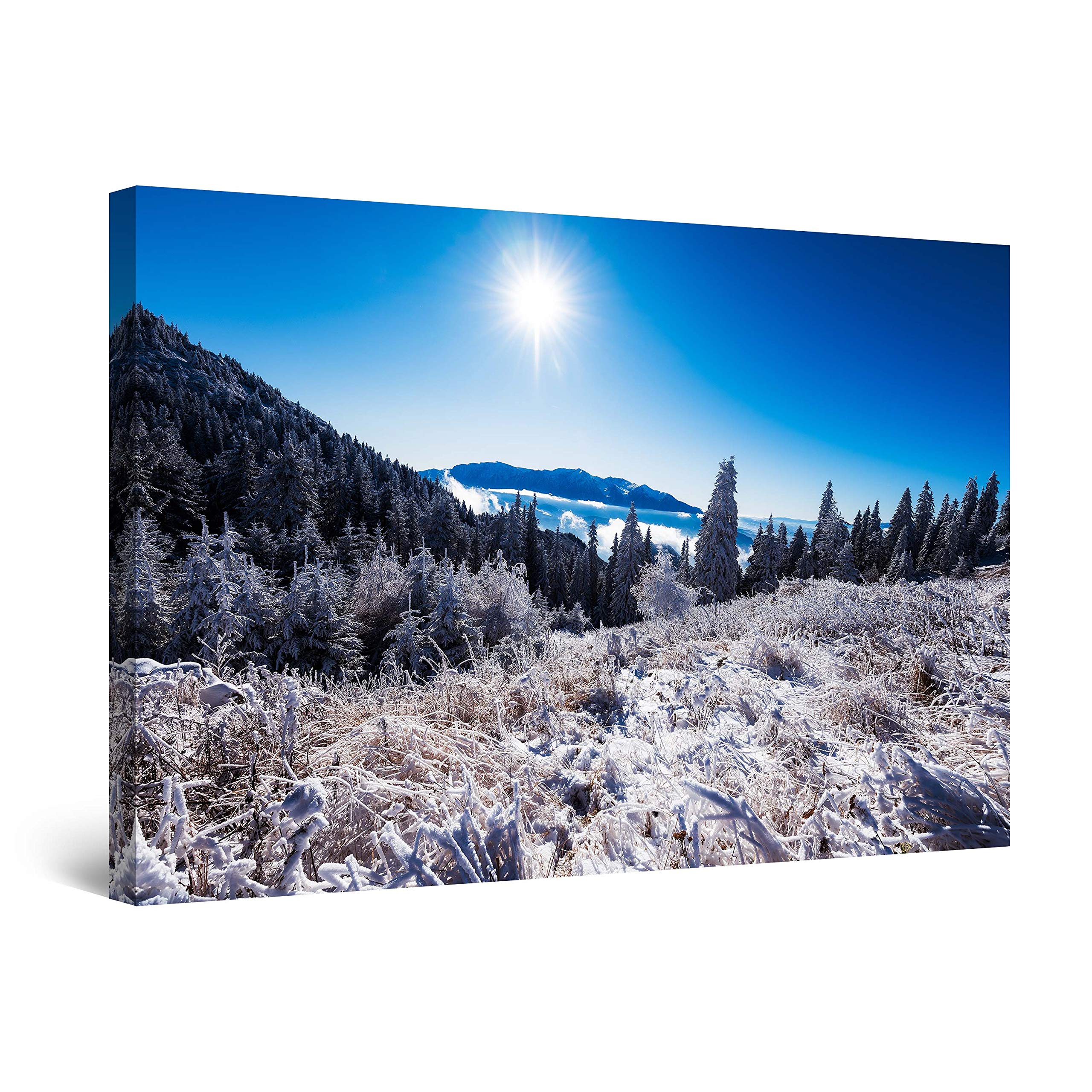 Abstract Sun Over The Mountains Canvas Wall Art - 24