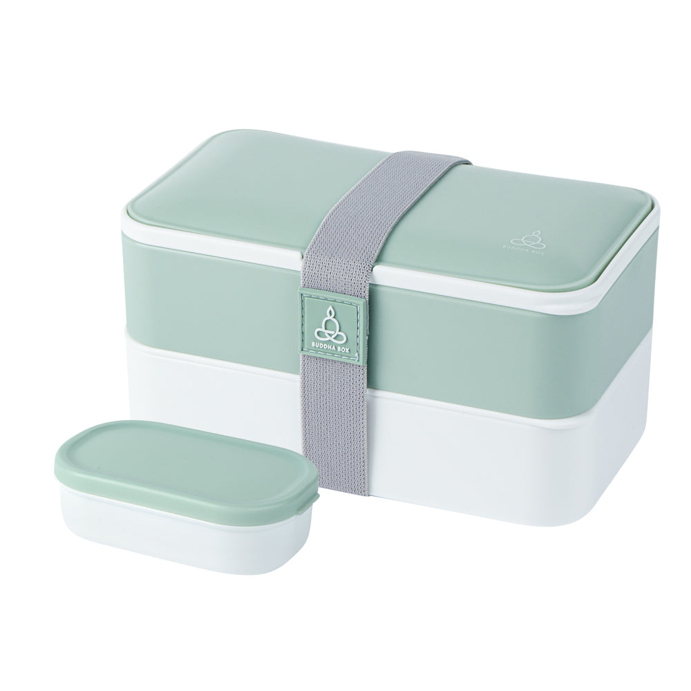 Bento Tek 41oz Eco-Friendly Buddha Lunch Box with Utensils & Sauce Cup - 7.25