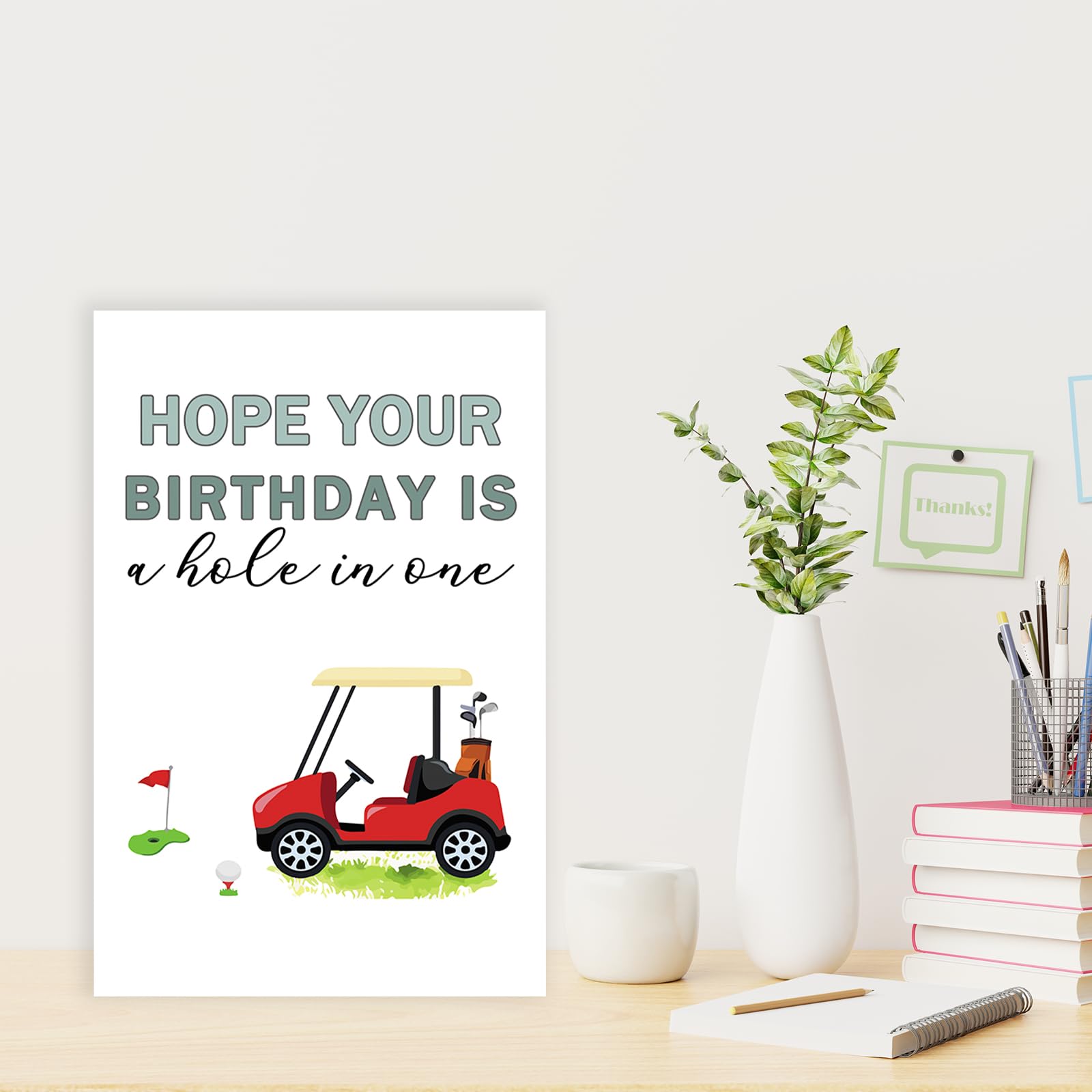Funny Golf Birthday Card for Men - Perfect Golfer Gift with 'Hope Your Birthday Is A Hole In One' Message - Great for Golf Lovers, Dad, Husband & Friends - Ideal for Birthdays, Retirement & Golf Tournaments