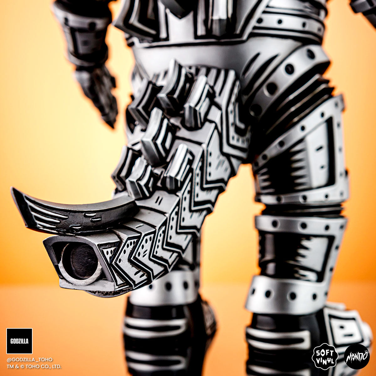 Mechagodzilla Vinyl Designer Figure by Attack Peter - Silver Variant Limited Edition Collectible Toy for Anime & Kaiju Fans - Perfect for Display, Gifts, and Action Figure Collections