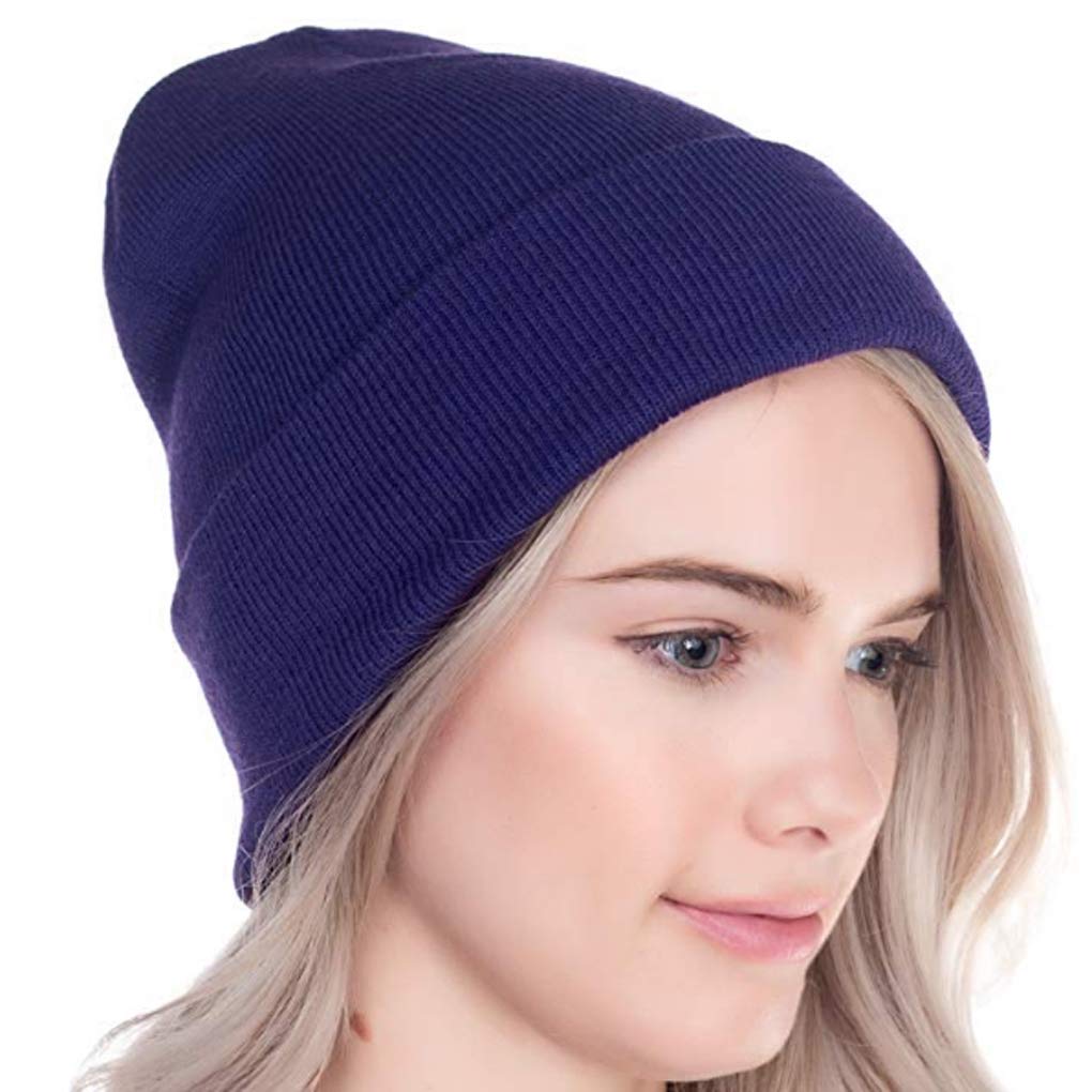 Silverfever Unisex Cuffed Skull Knit Beanie - Warm Winter Hat for Men & Women - Perfect for Skiing, Snowboarding & Cold Weather Activities