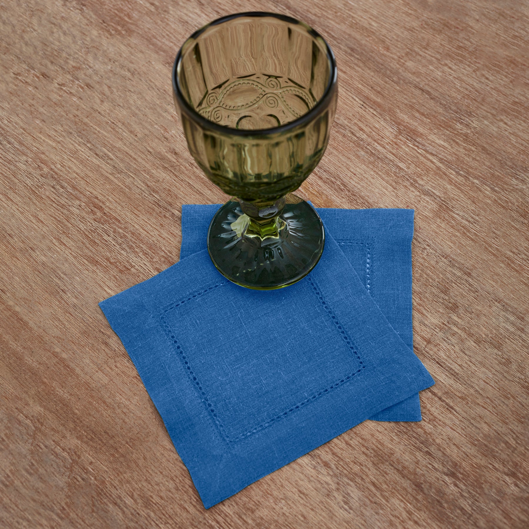 Premium Classic Hemstitch Cocktail Napkins - Set of 12 White Linen Napkins for Parties, Weddings & Formal Dining - Elegant Drink Coasters for Home Bar & Dinner Table Decor