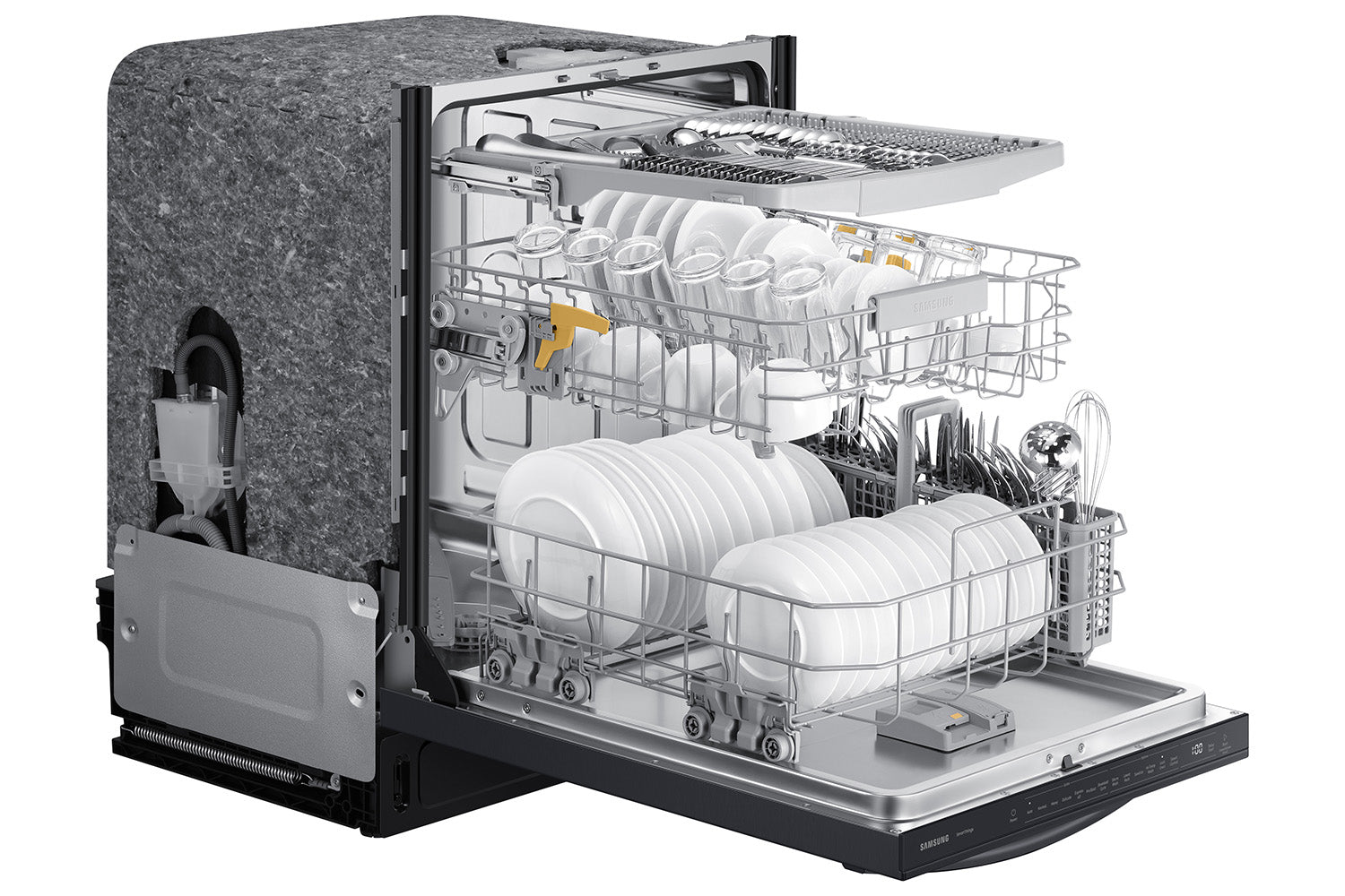 Samsung DW80CG5451MTAA Matte Black Steel 3rd Rack Dishwasher - Quiet, Energy Efficient for Large Families & Entertaining
