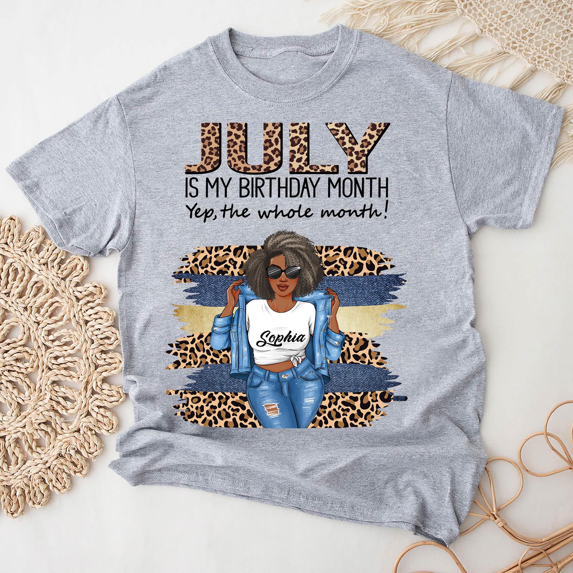 Personalized July Birthday Gifts for Women - Custom July Birthday Shirts & Queen T-Shirts - Perfect for Birthday Parties, Summer Celebrations & Special Occasions
