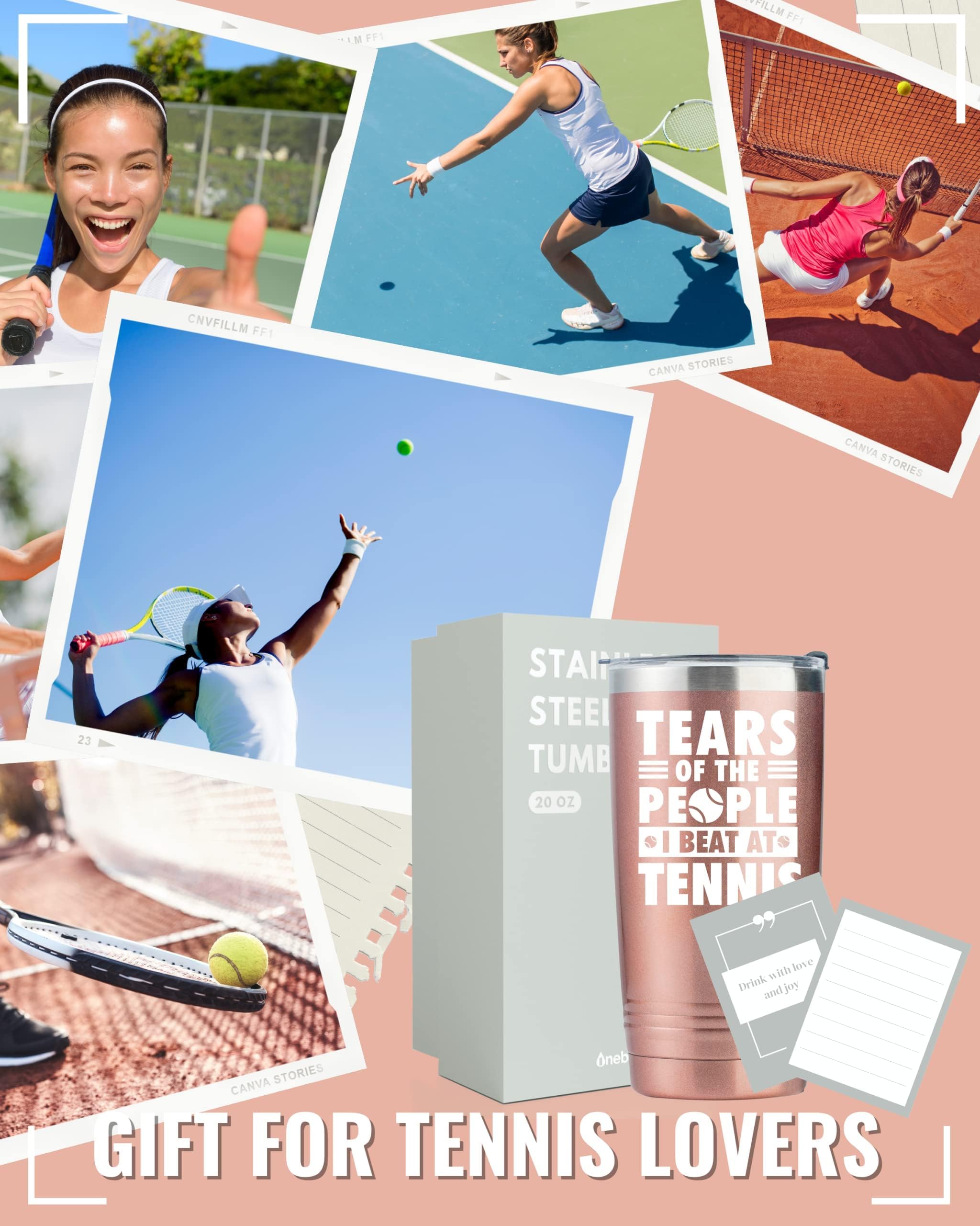 Onebttl 20 oz Stainless Steel Tennis Tumbler - Insulated Travel Mug for Women, Tennis Lovers & Coaches - Funny Gift for Tennis Players & Senior Night 2024 - Perfect for Matches, Practice & Gym Hydration
