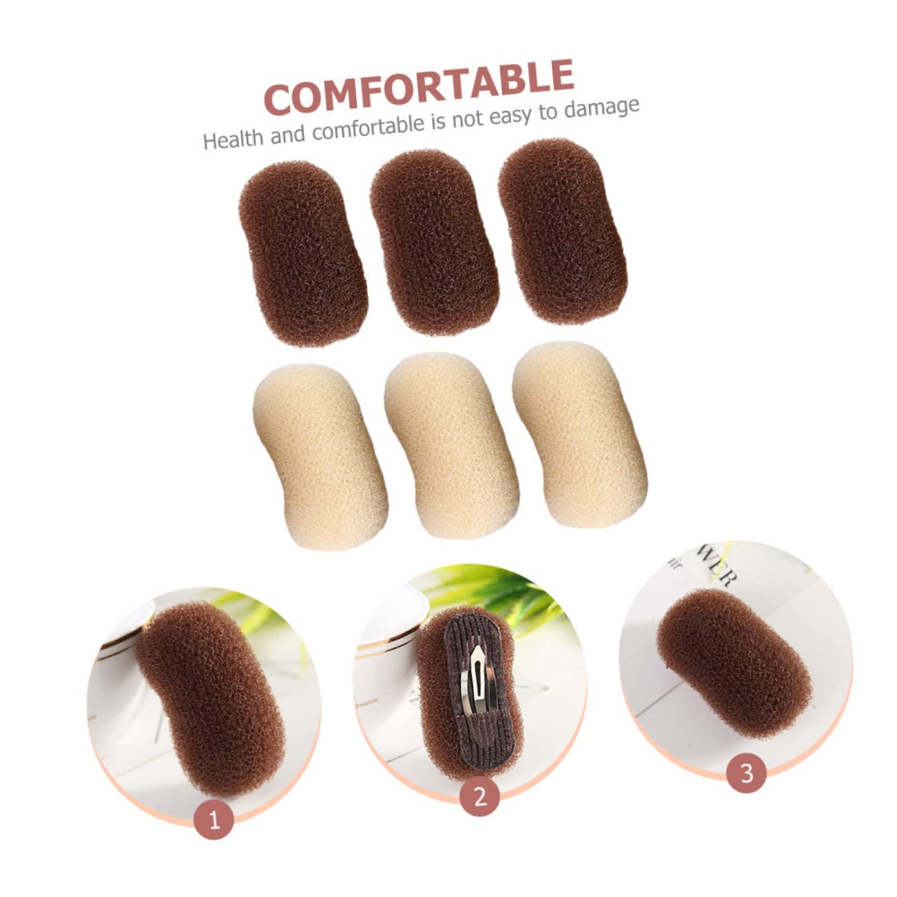 Beatifufu 6-Pack Hair Clips for Girls & Women - Hair Padding Clamps for Volume & Styling - Perfect for Home, School, Parties & Special Occasions