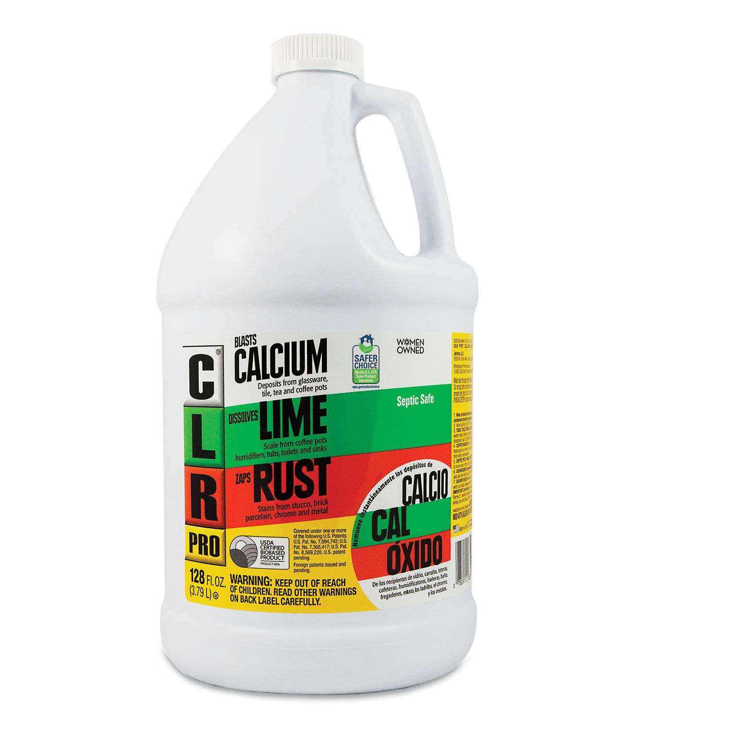 CLR Pro CL-4Pro Heavy-Duty Calcium, Lime & Rust Remover - 1 Gallon (4-Pack) | Fast-Acting Bathroom, Kitchen & Appliance Cleaner | Safe for Pipes, Sinks & Faucets
