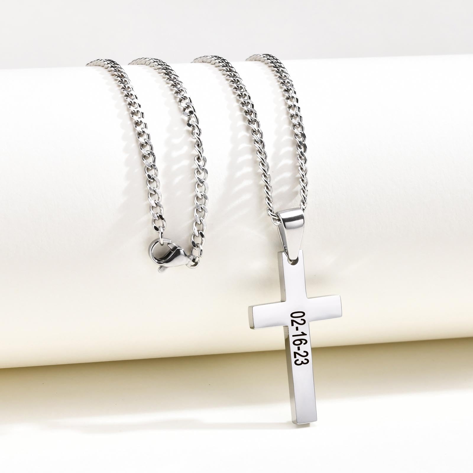 Custom Engravable Cross Pendant Necklace for Men & Women - Personalized Christian Jewelry, Easter Gift, Birthday Present - Perfect for Church, Weddings & Daily Wear