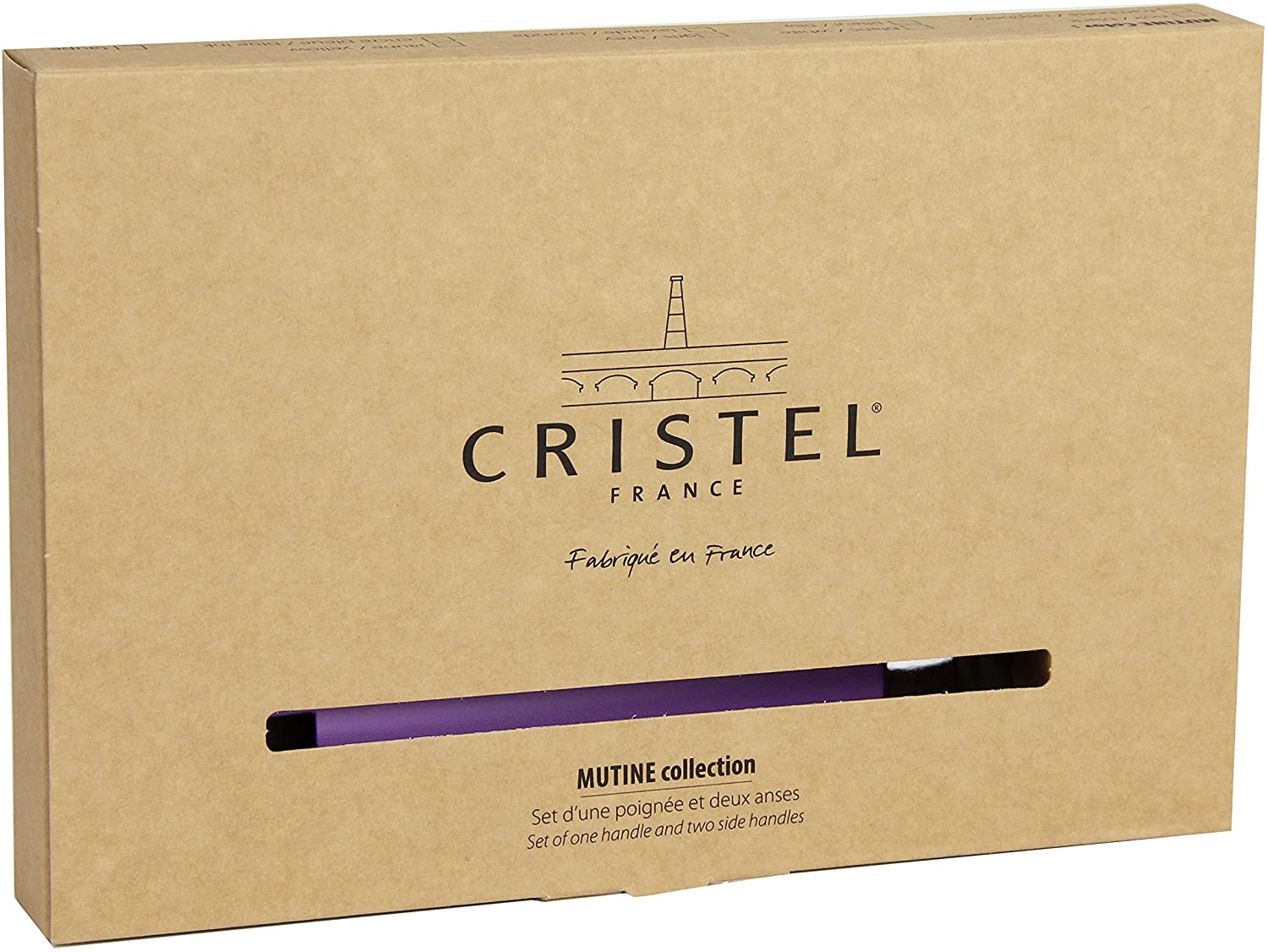 Cristel Mutine SPPLMAC Stainless Steel Pan Handle Set - Blackcurrant Color for Secure Cooking & Easy Grip - Perfect for Frying Pans, Saucepans & Cookware Accessories