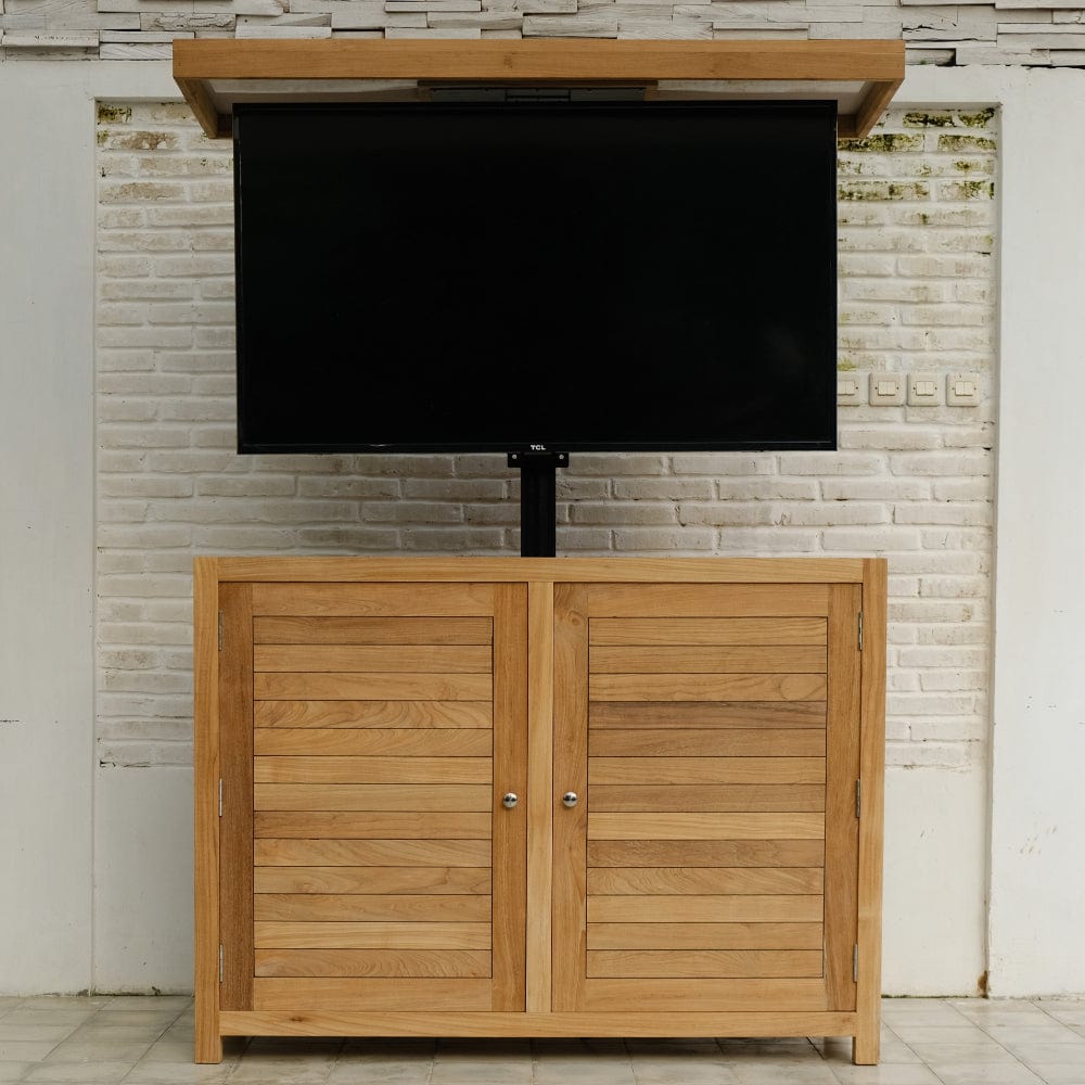 TechTeak® Outdoor Smart TV Lift Cabinet for 55-Inch TVs – Weatherproof, Durable & Adjustable – Perfect for Patio, Deck, and Backyard Entertainment