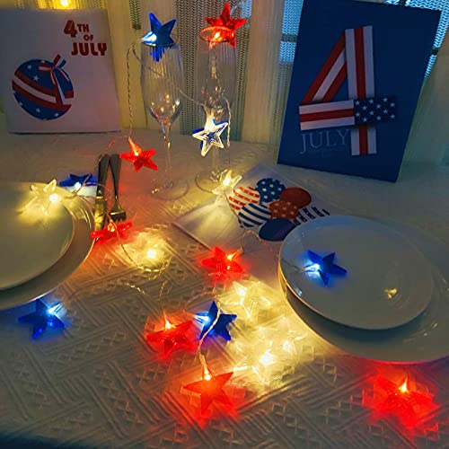 Independence Day Decor Star Light(Warm Light)