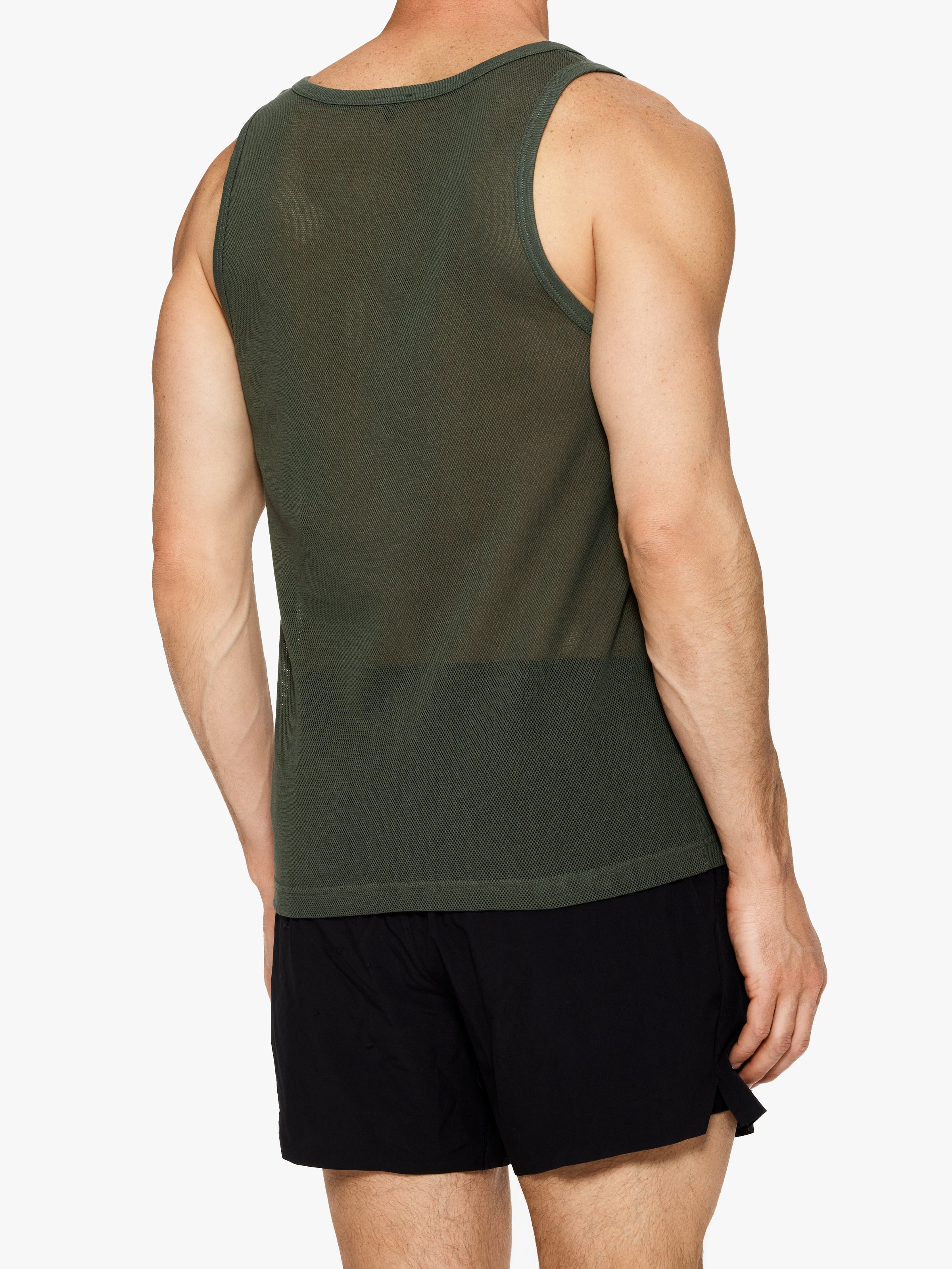 Ron Dorff Men's Mesh Tank Top - Breathable Workout Shirt for Gym, Running & Summer Outdoor Activities