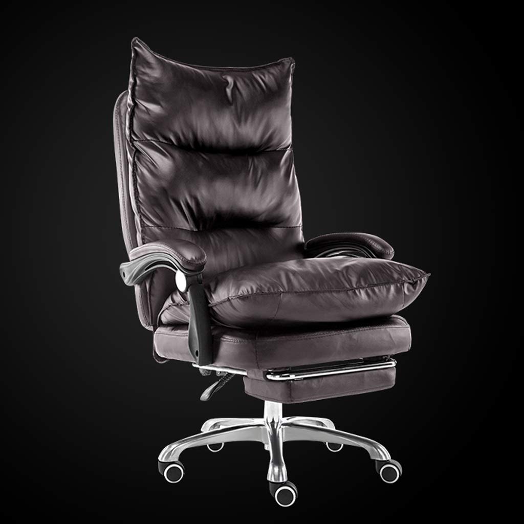 Ergonomic Office Chair - Adjustable Swivel Computer Desk Chair with Lumbar Support, PU Leather Gaming Chair for Home Office, Study & Work - Reclining, Height Adjustable & Footrest (Black) - Perfect for Long Hours Sitting, Gaming & Remote Work