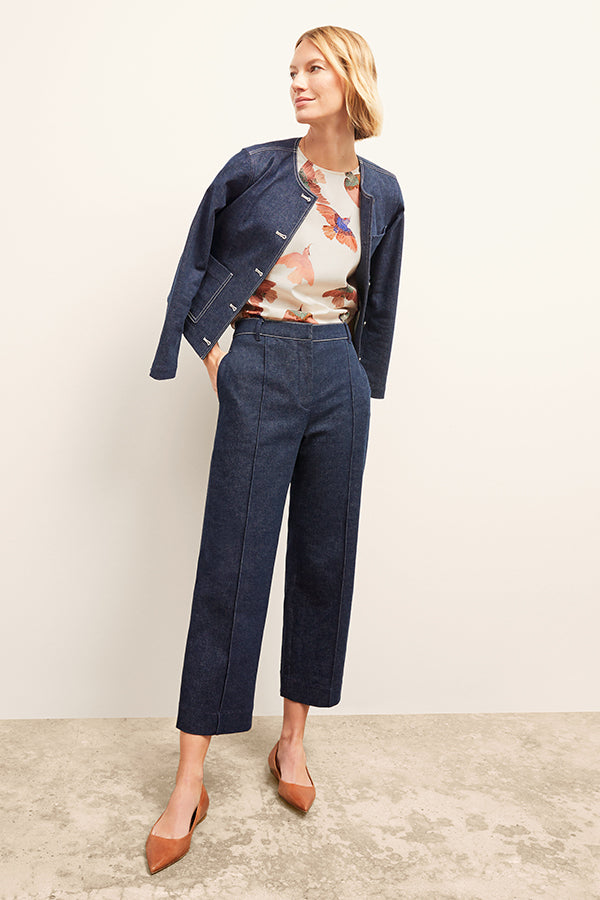 Christy Pant Stretch Denim Suiting - Dark Wash Jeans for Women | Comfortable Office Wear & Casual Outfits