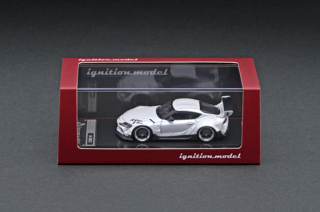 1/64 Scale PANDEM Toyota Supra A90 Diecast Model Car - Pearl White Finish | Collectible Toy for Car Enthusiasts & Perfect Gift for Racing Fans