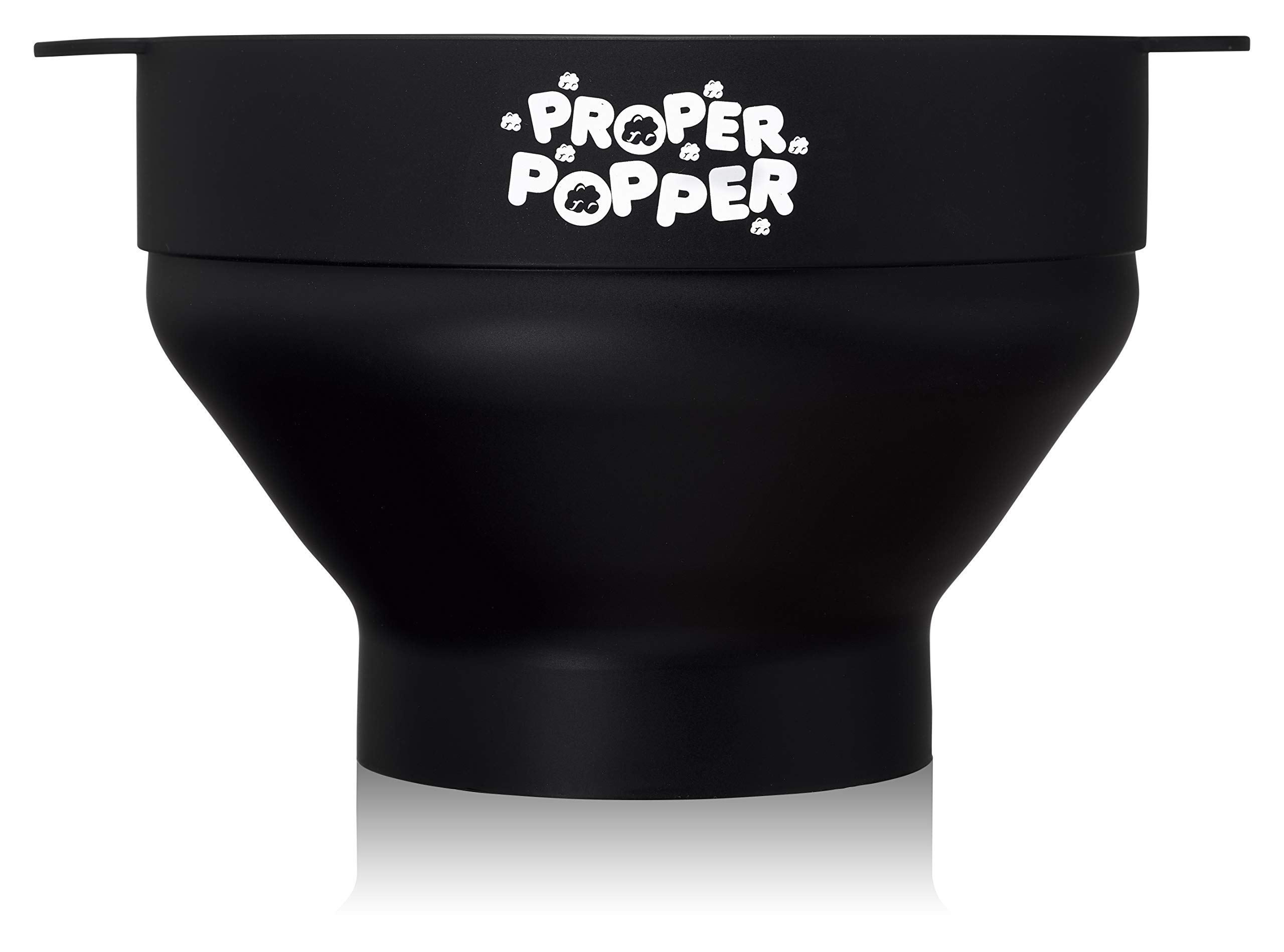 Original Silicone Microwave Popcorn Popper - BPA Free, Collapsible & Dishwasher Safe Popcorn Maker Bowl (Black) - Perfect for Movie Nights, Snack Time & Family Gatherings