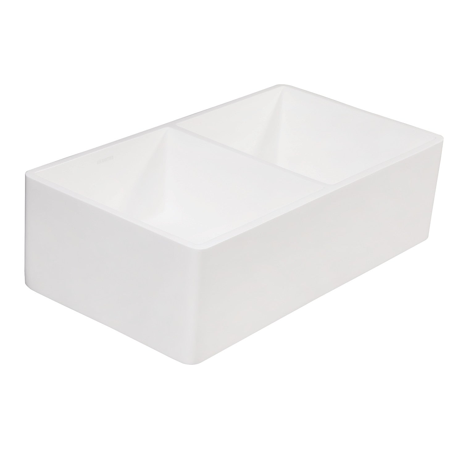 Arcticstone 33 Inch White Farmhouse Kitchen Sink - Double Bowl Apron Front Solid Surface Sink with 2 Strainers (Matte/Glossy Finish) - Perfect for Modern Farmhouse & Rustic Kitchen Designs