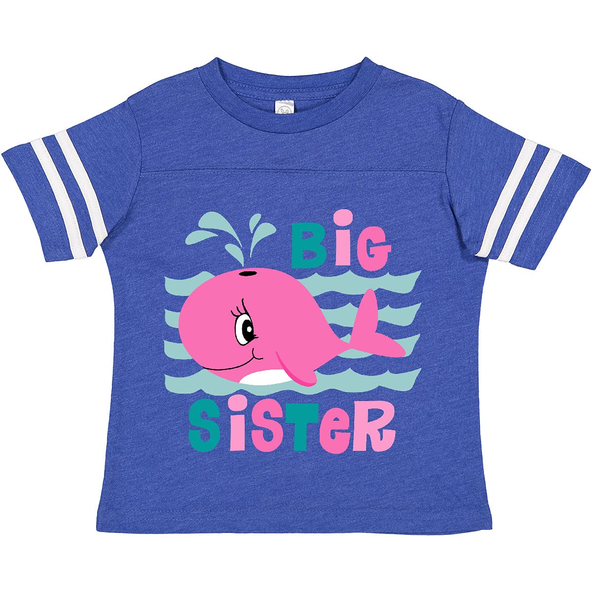 Inktastic Whale Big Sister Toddler T-Shirt - Cute Whale Design for Toddler Girls - Perfect for Sibling Matching Outfits & Family Photos